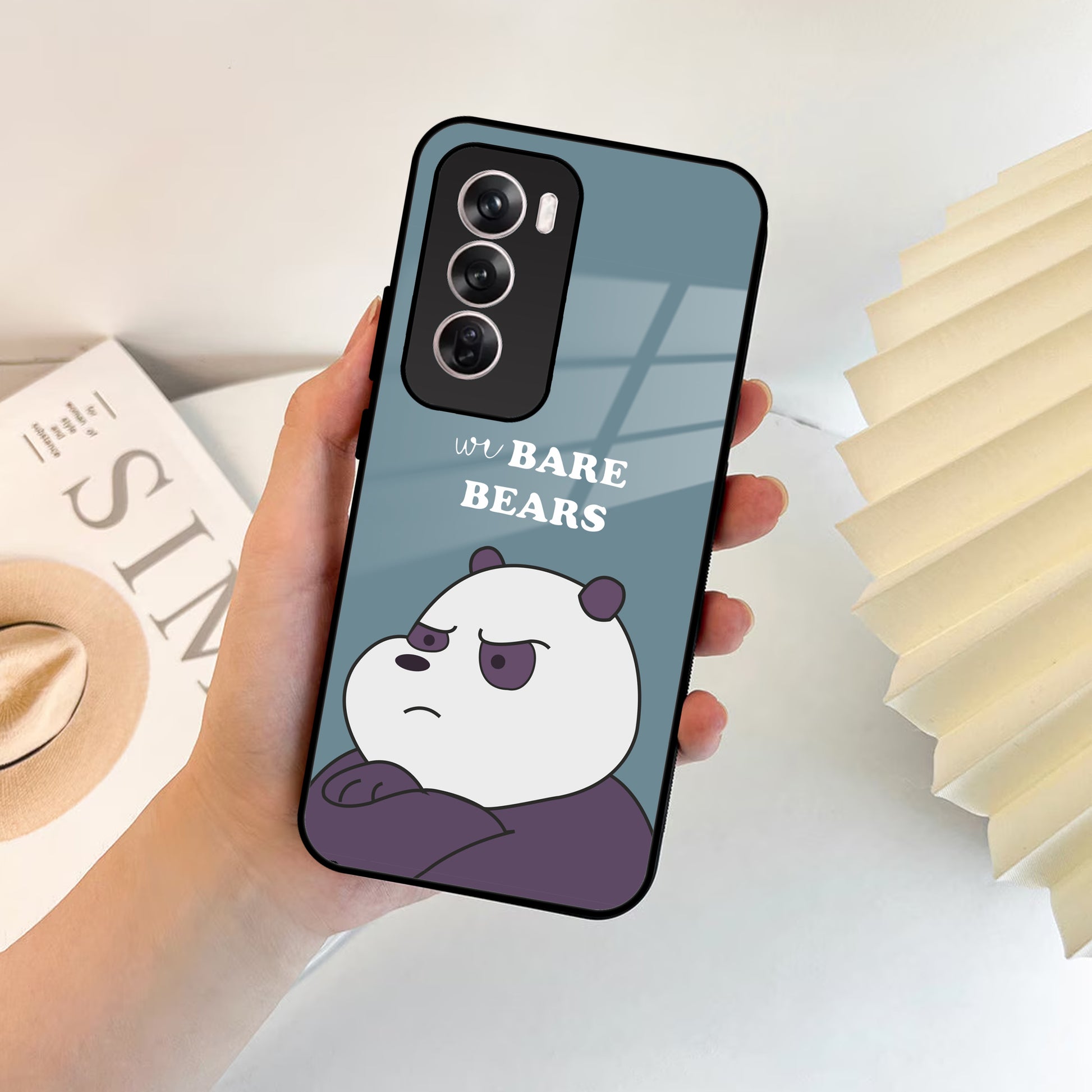 We Bare Bears Blue Glossy Metal Case Cover For Oppo - ShopOnCliQ