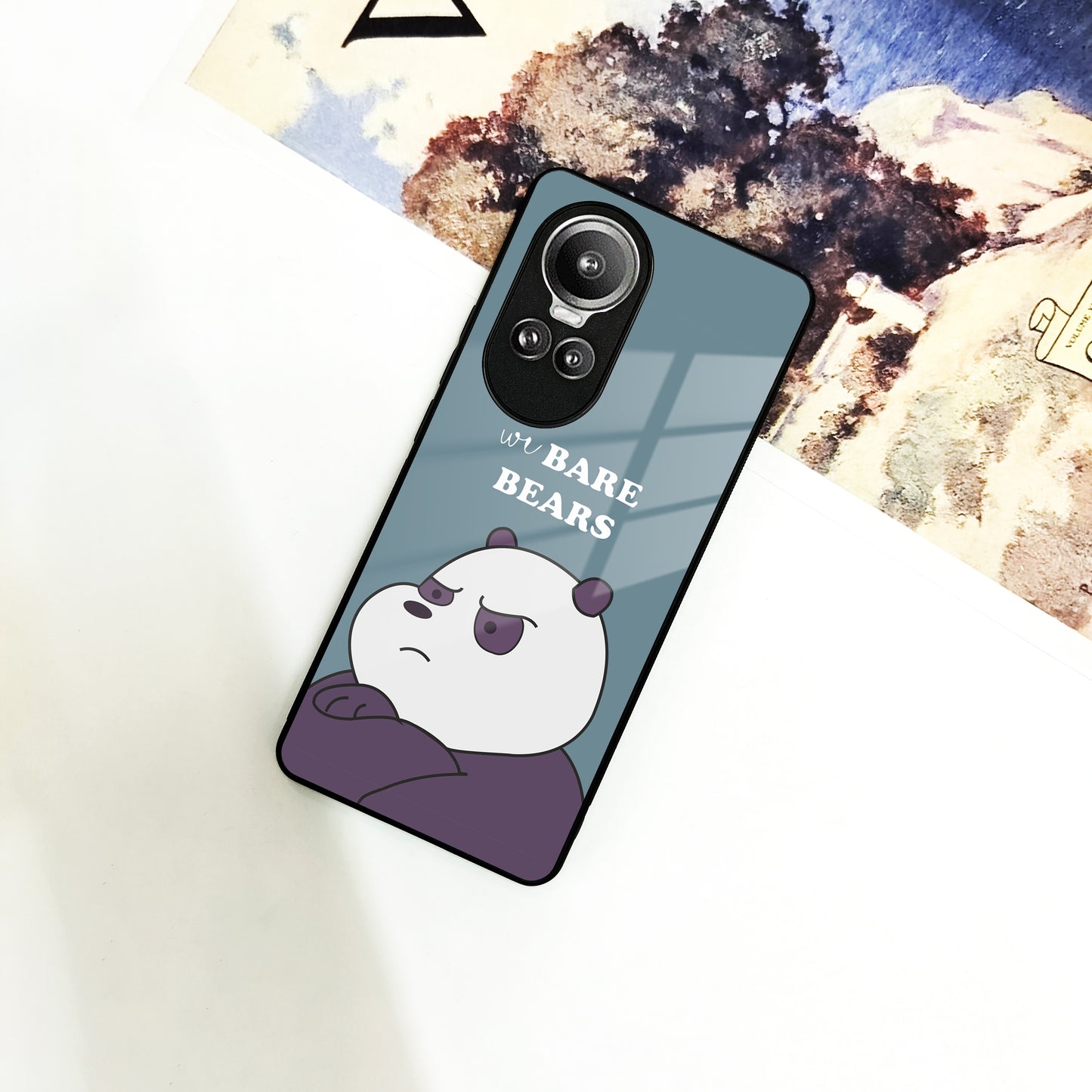 We Bare Bears Blue Glossy Metal Case Cover For Oppo ShopOnCliQ