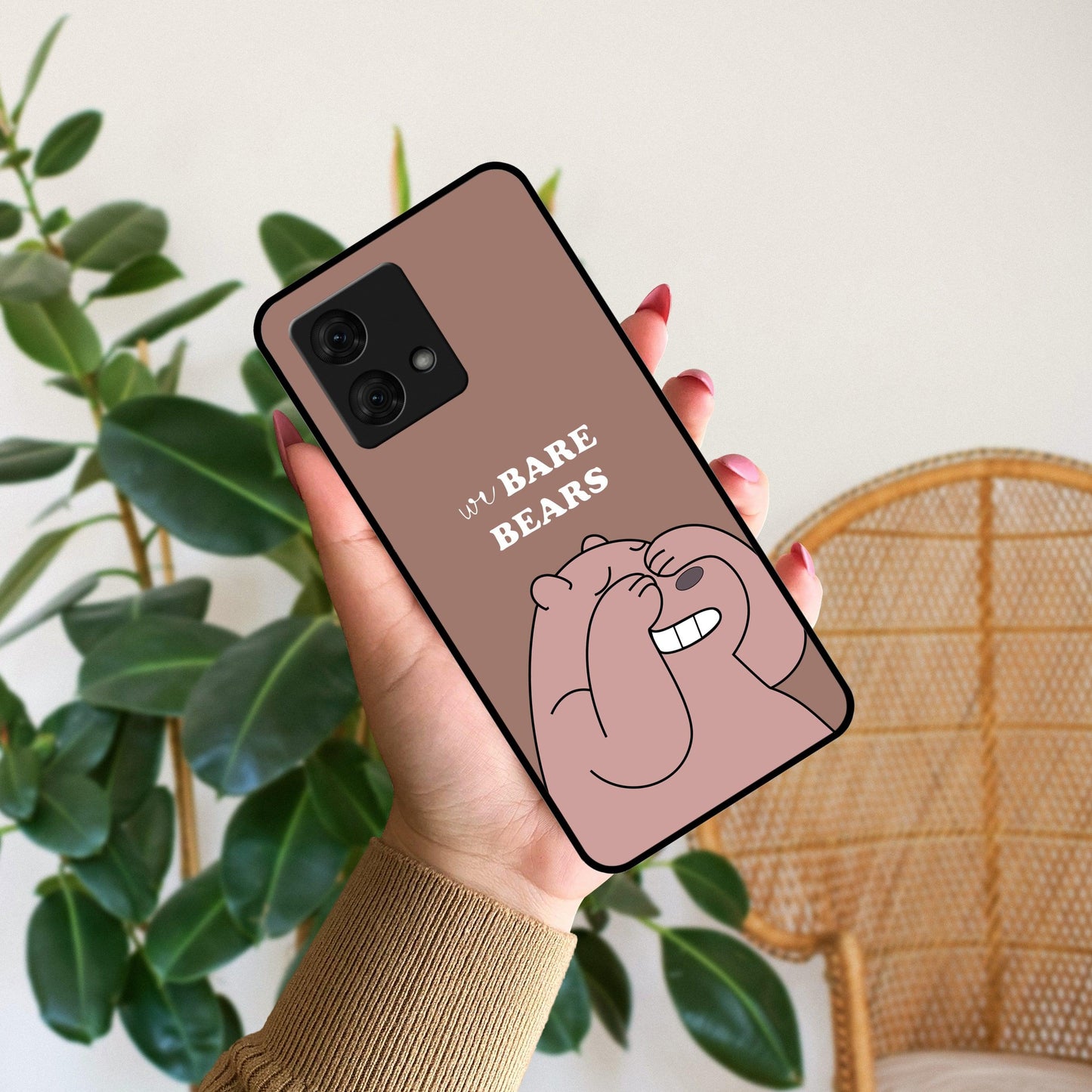 We Bare Bears Brown Glossy Metal Case Cover For Motorola ShopOnCliQ