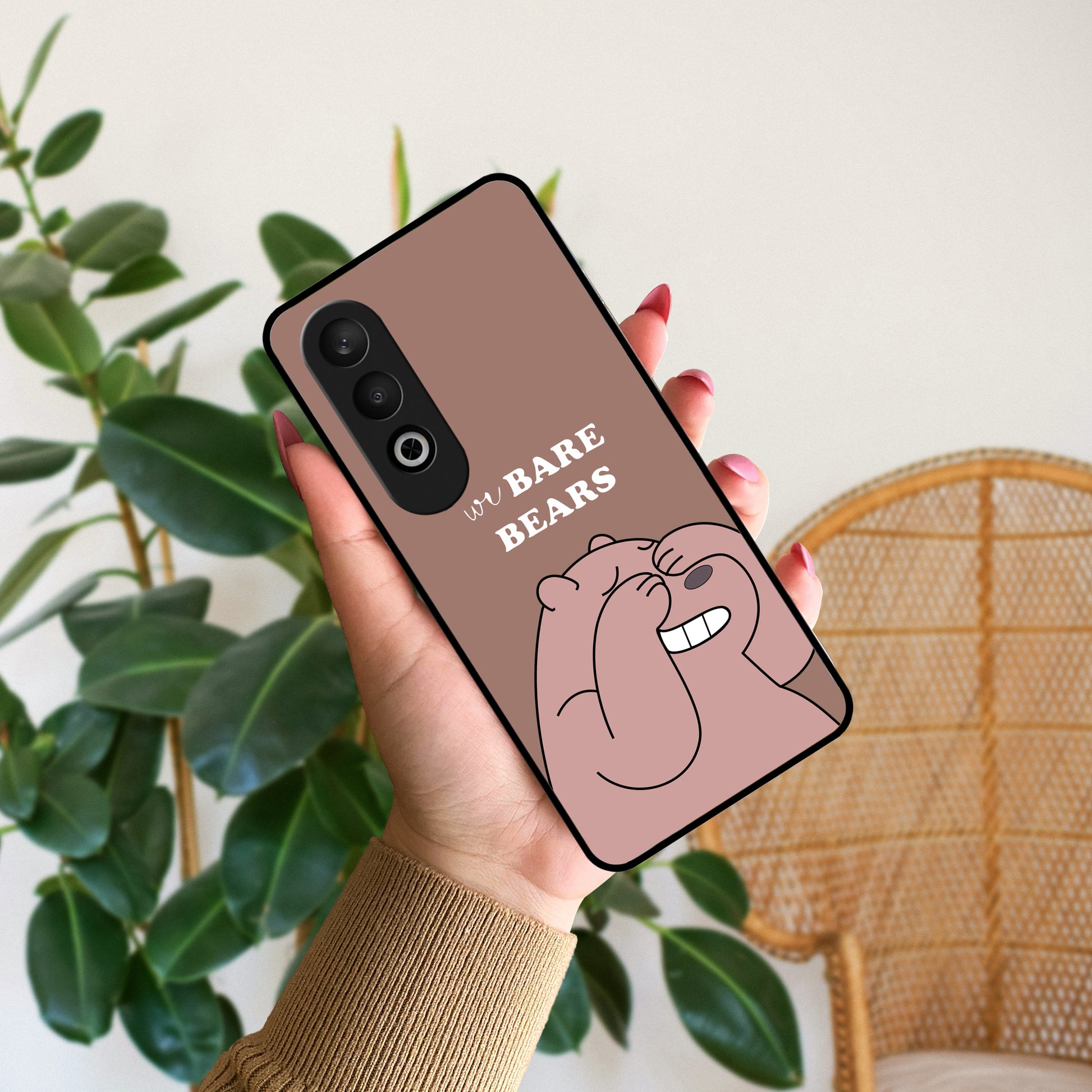 We Bare Bears Brown Glossy Metal Case Cover For OnePlus ShopOnCliQ