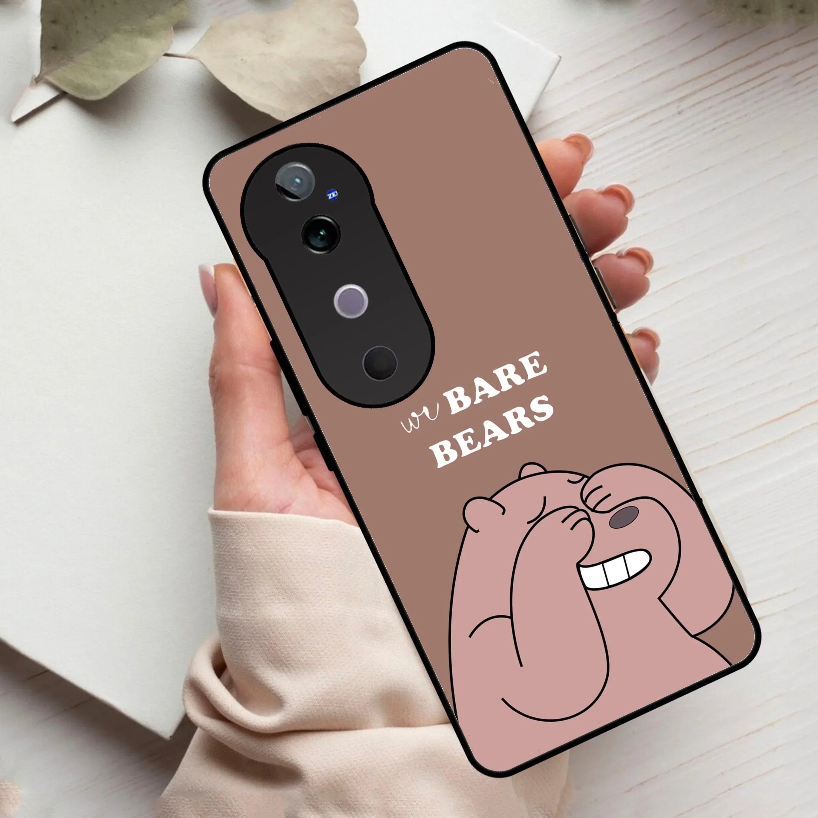 We Bare Bears Brown Glossy Metal Case Cover For Vivo - ShopOnCliQ