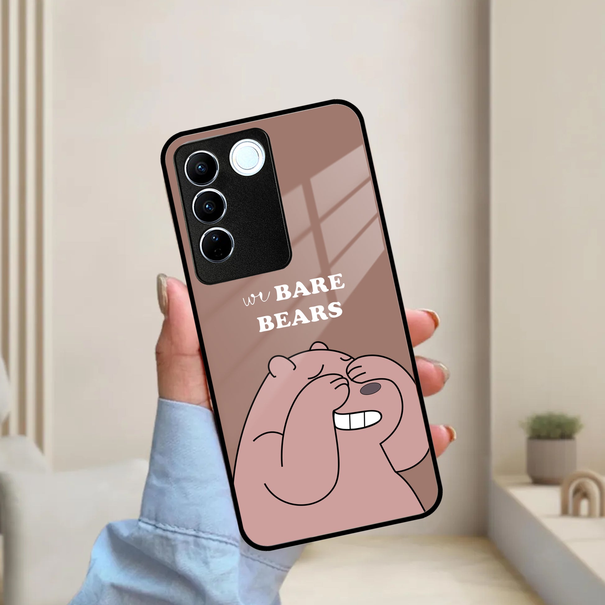 We Bare Bears Brown Glossy Metal Case Cover For Vivo ShopOnCliQ