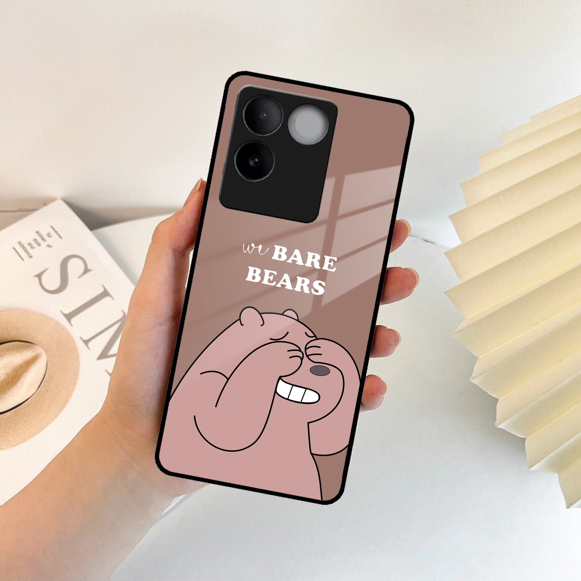 We Bare Bears Brown Glossy Metal Case Cover For Vivo ShopOnCliQ