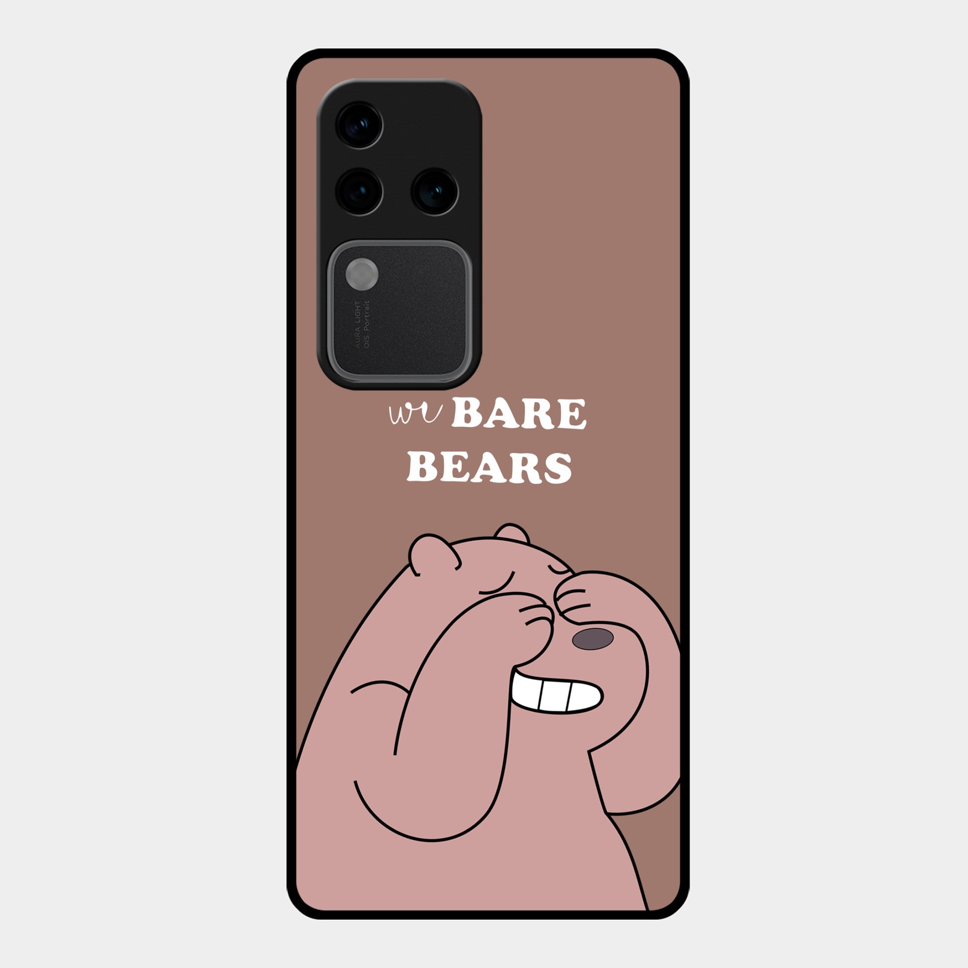 We Bare Bears Brown Glossy Metal Case Cover For Vivo ShopOnCliQ