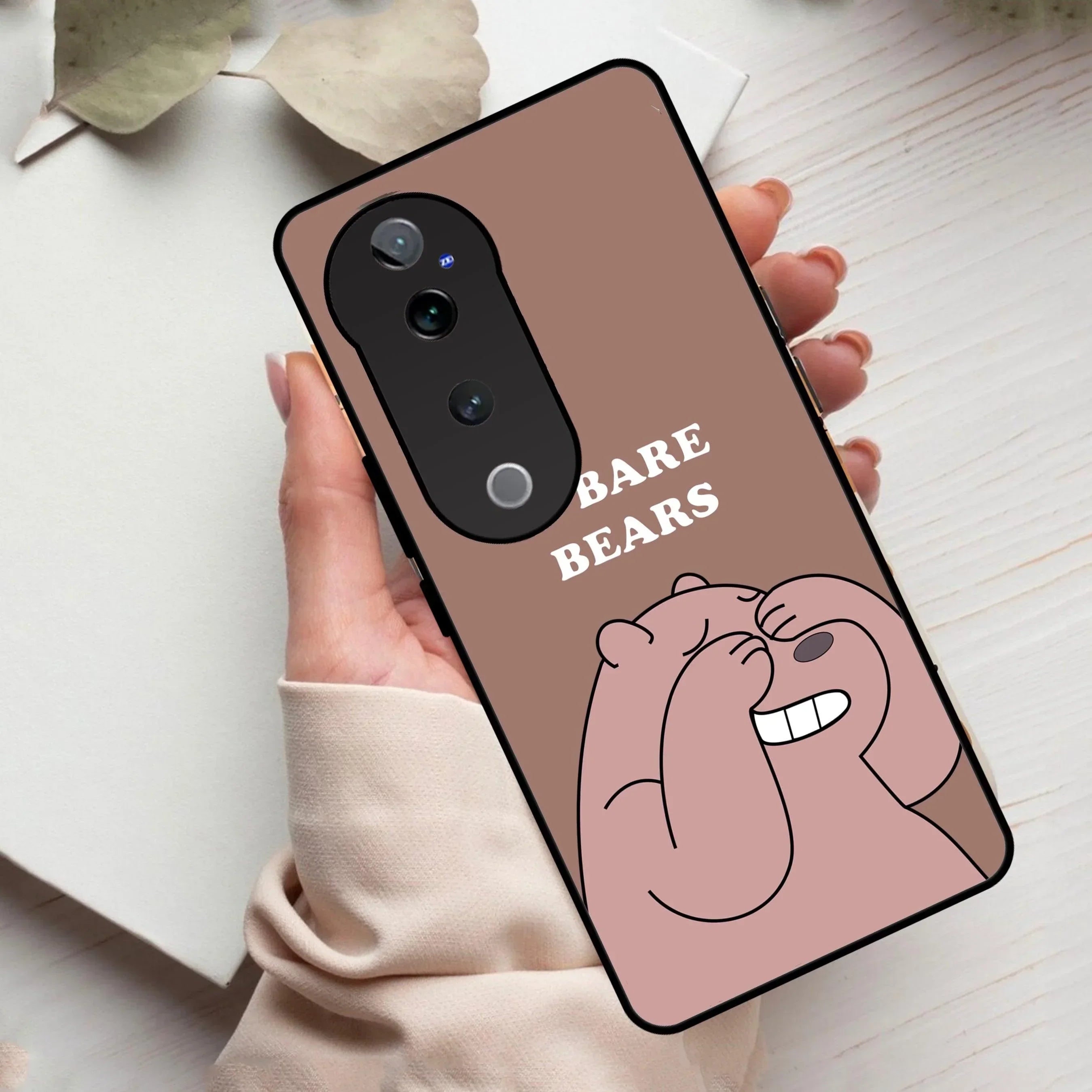 We Bare Bears Brown Glossy Metal Case Cover For Vivo - ShopOnCliQ