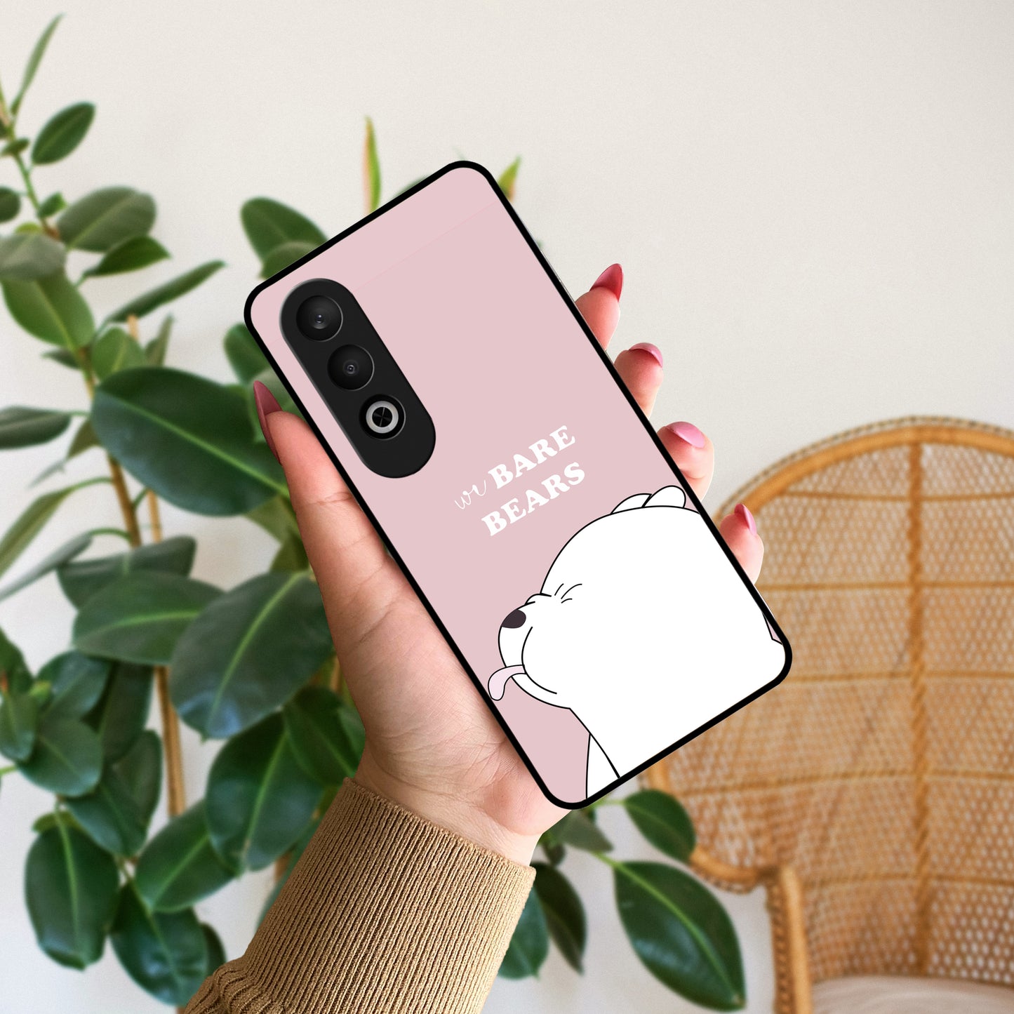 We Bare Bears Pink Glossy Metal Case Cover For OnePlus ShopOnCliQ