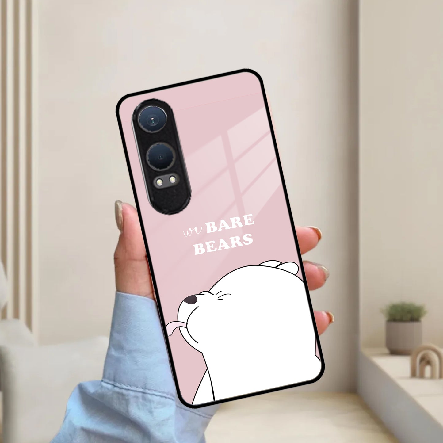 We Bare Bears Pink Glossy Metal Case Cover For OnePlus ShopOnCliQ