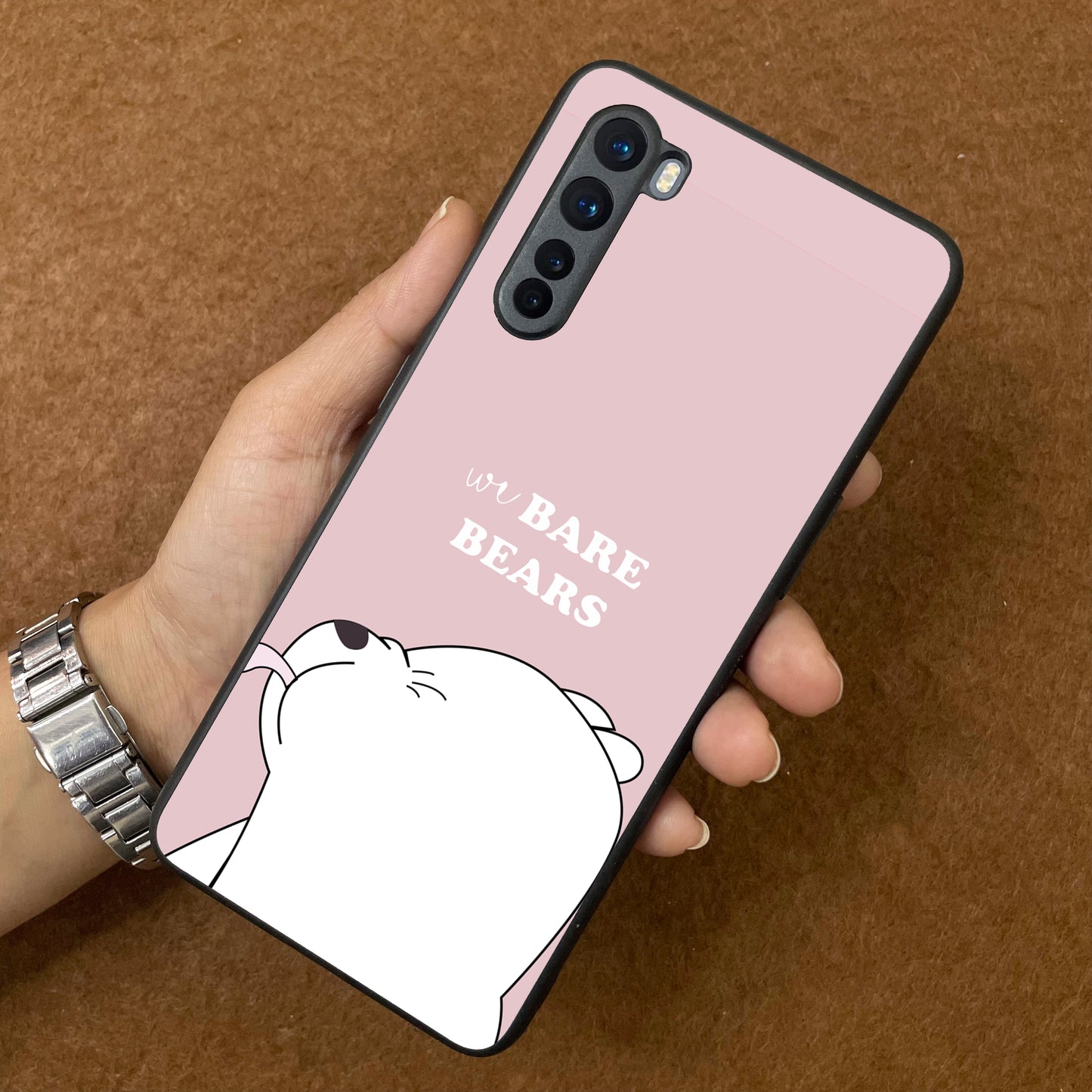 We Bare Bears Pink Glossy Metal Case Cover For OnePlus ShopOnCliQ