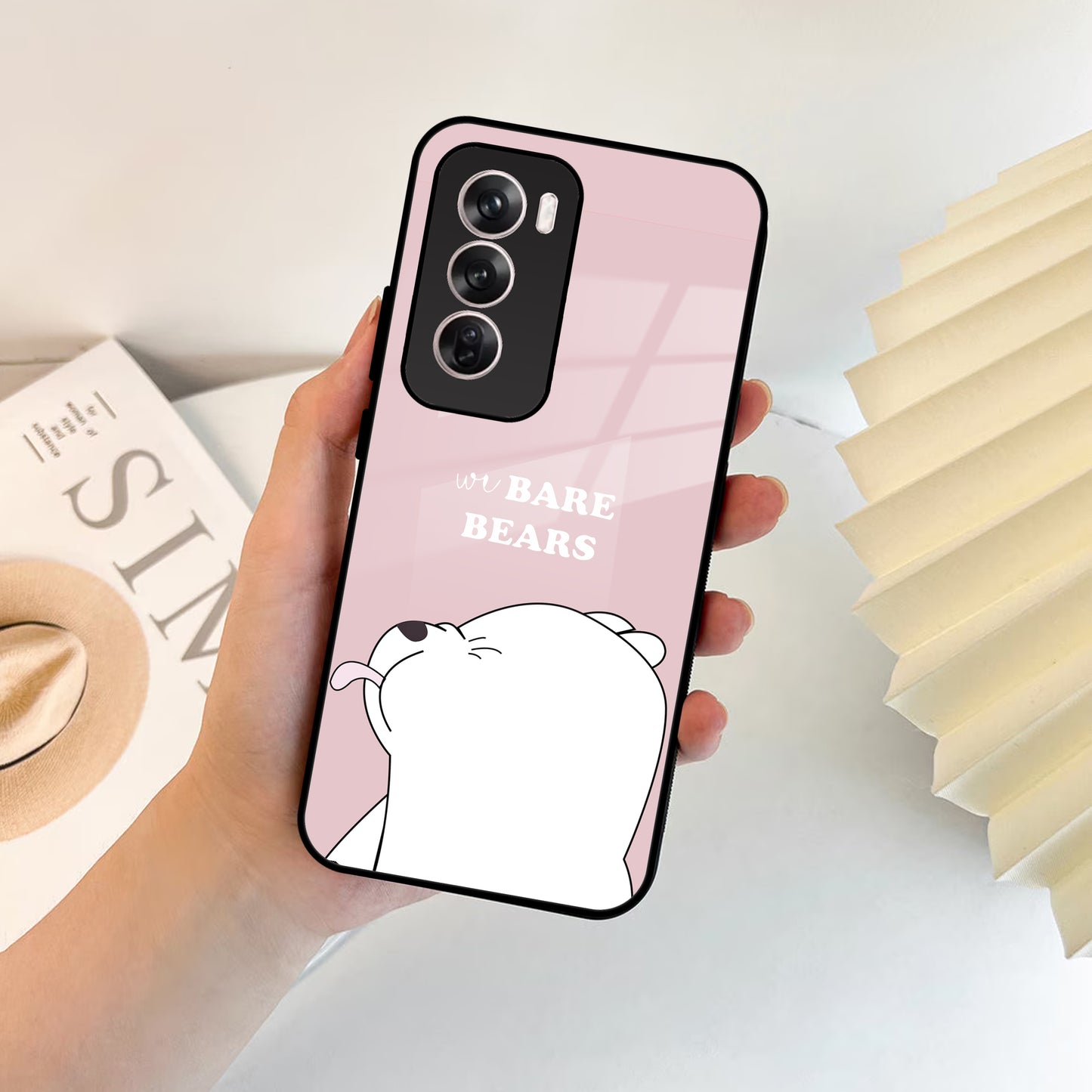 We Bare Bears Pink Glossy Metal Case Cover For Oppo ShopOnCliQ