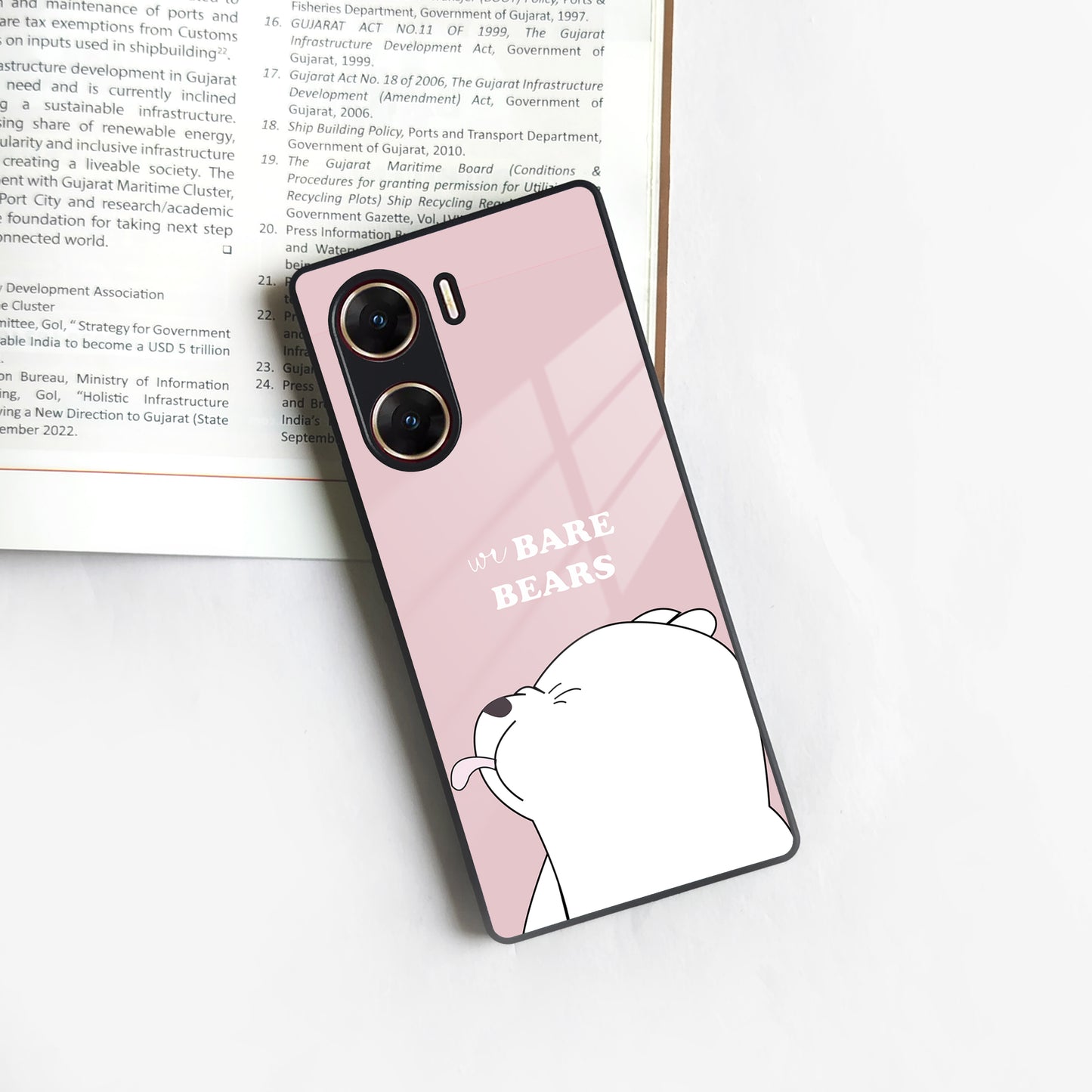 We Bare Bears Pink Glossy Metal Case Cover For Vivo ShopOnCliQ