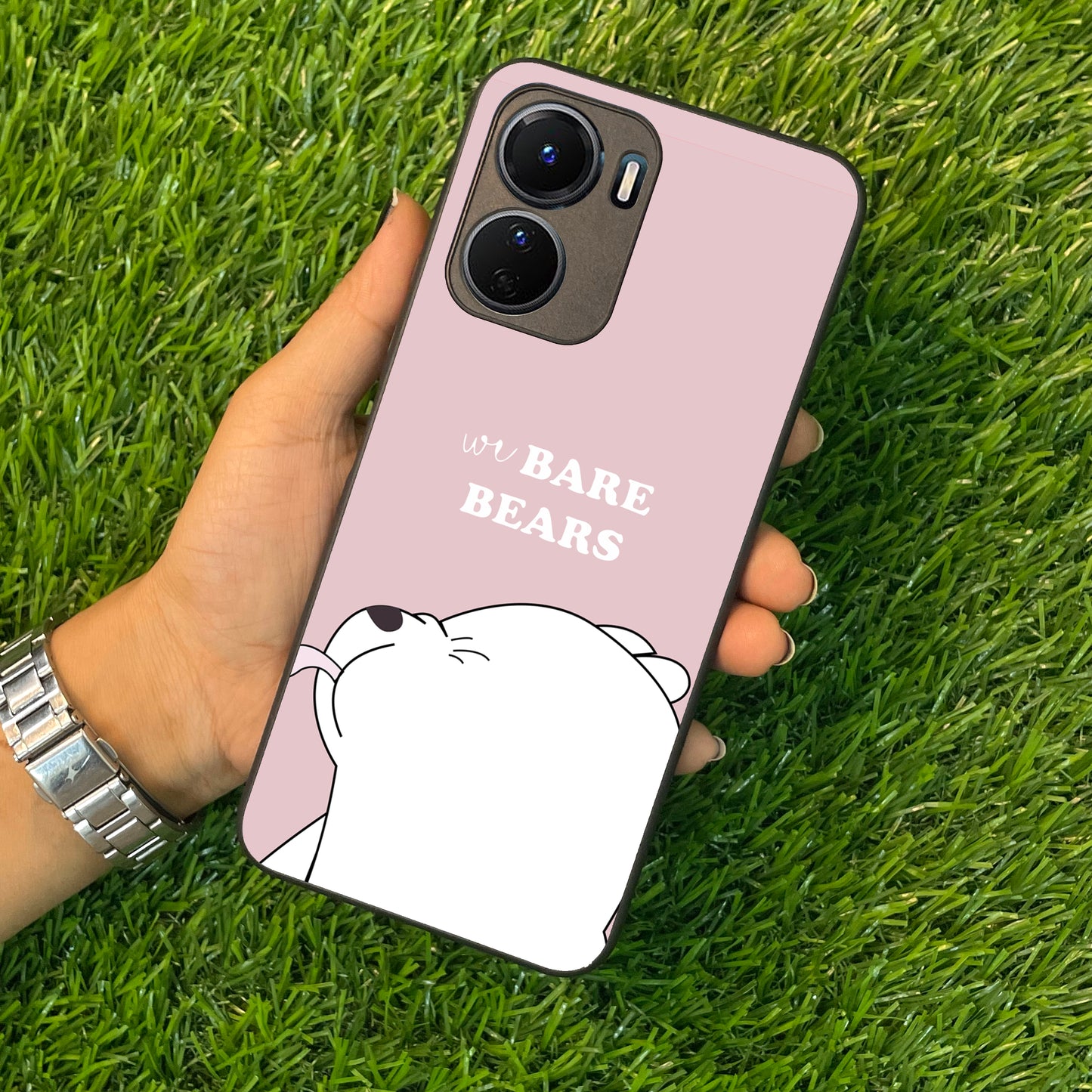 We Bare Bears Pink Glossy Metal Case Cover For Vivo ShopOnCliQ