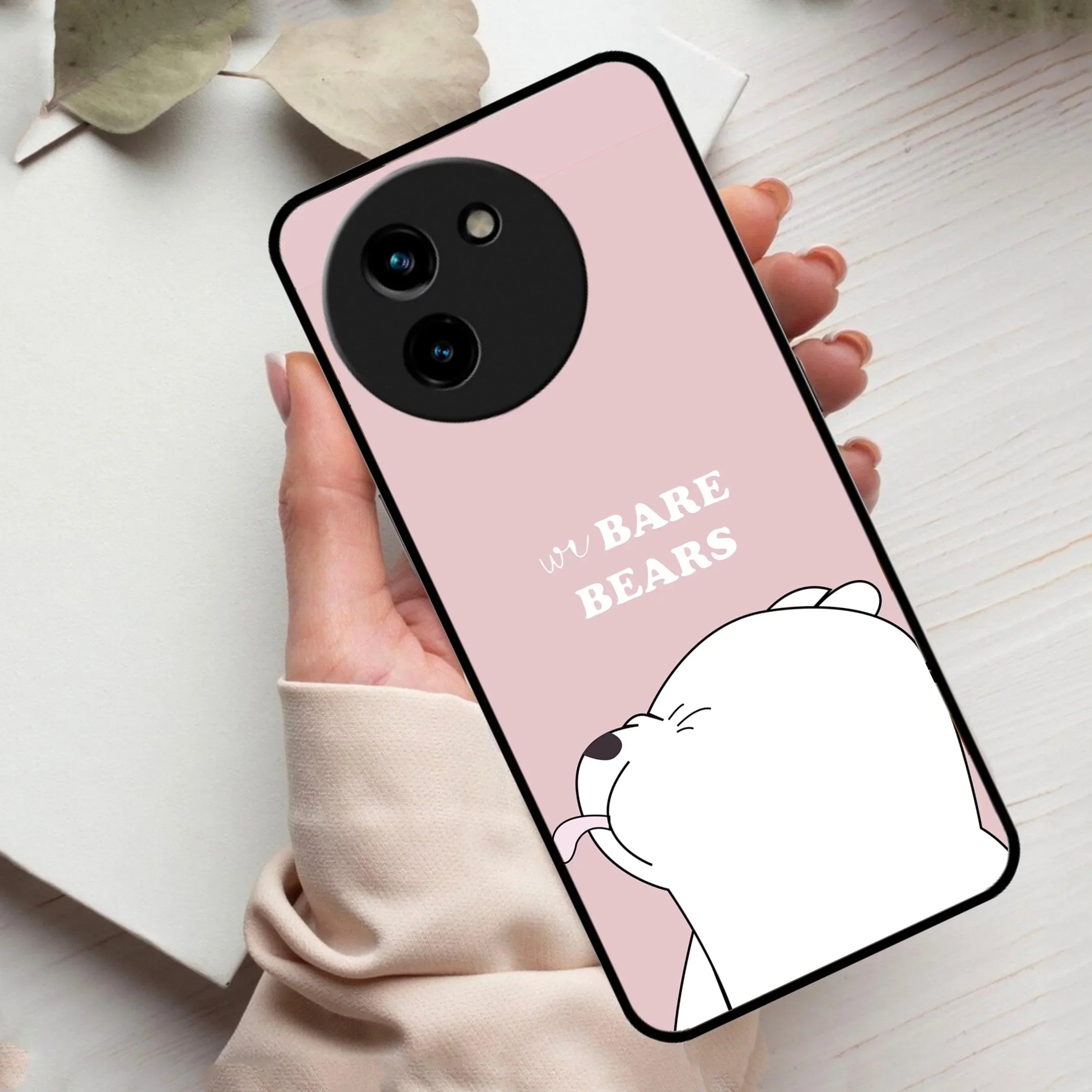 We Bare Bears Pink Glossy Metal Case Cover For Vivo - ShopOnCliQ