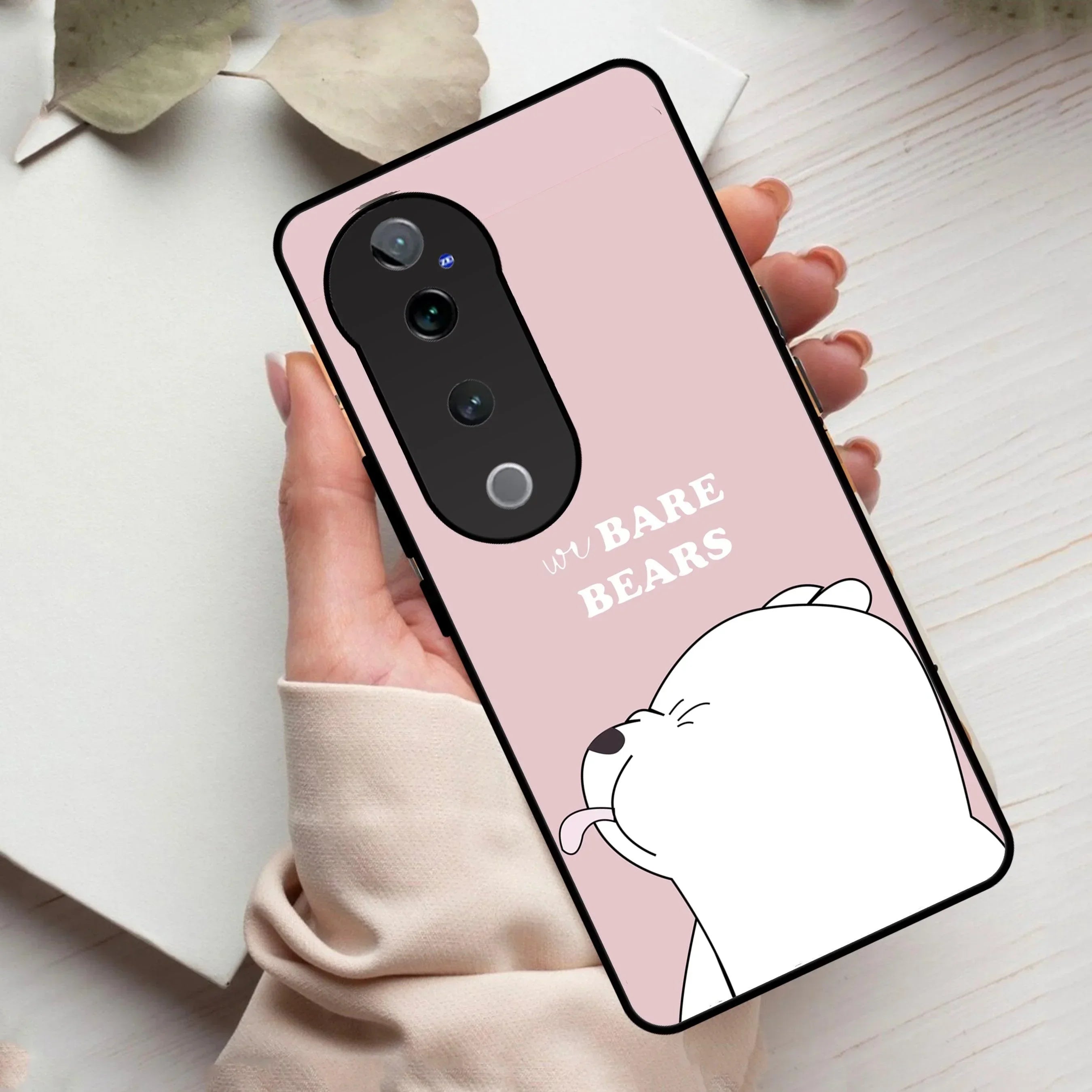 We Bare Bears Pink Glossy Metal Case Cover For Vivo - ShopOnCliQ