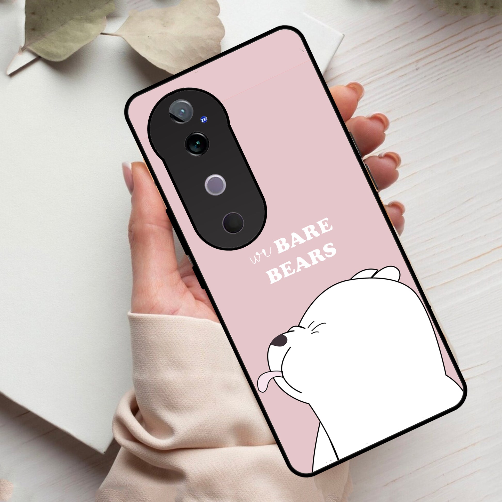 We Bare Bears Pink Glossy Metal Case Cover For Vivo ShopOnCliQ