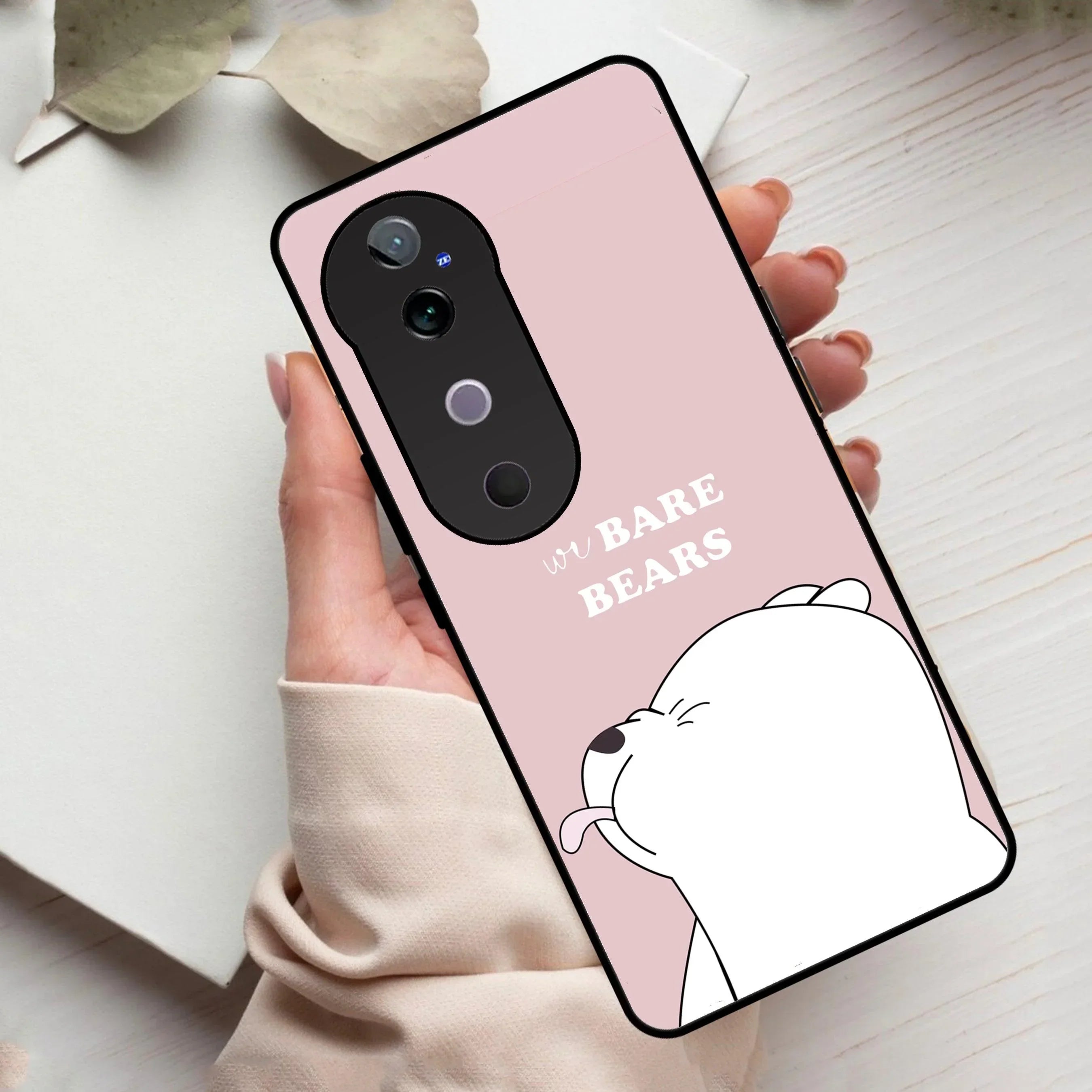 We Bare Bears Pink Glossy Metal Case Cover For Vivo - ShopOnCliQ