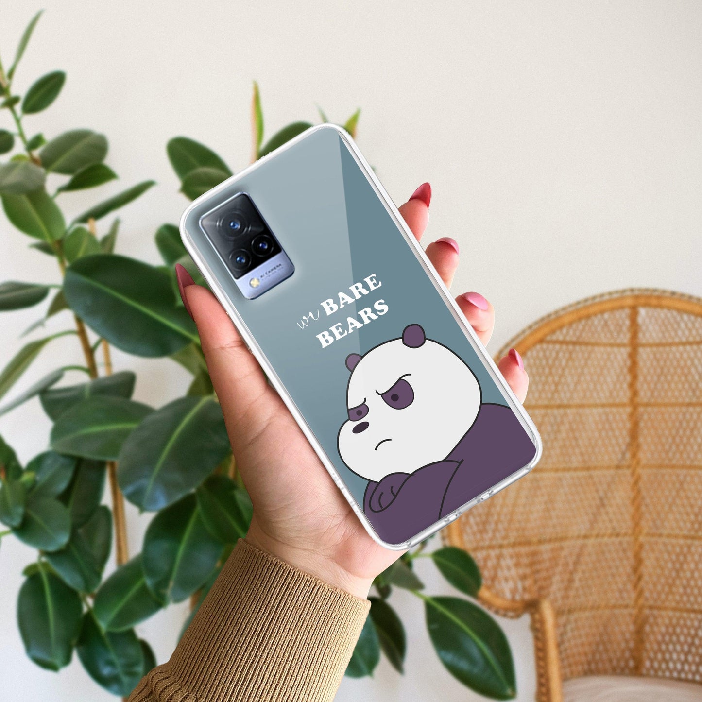 We Bare Bears Transparent Silicon Case Blue For Vivo