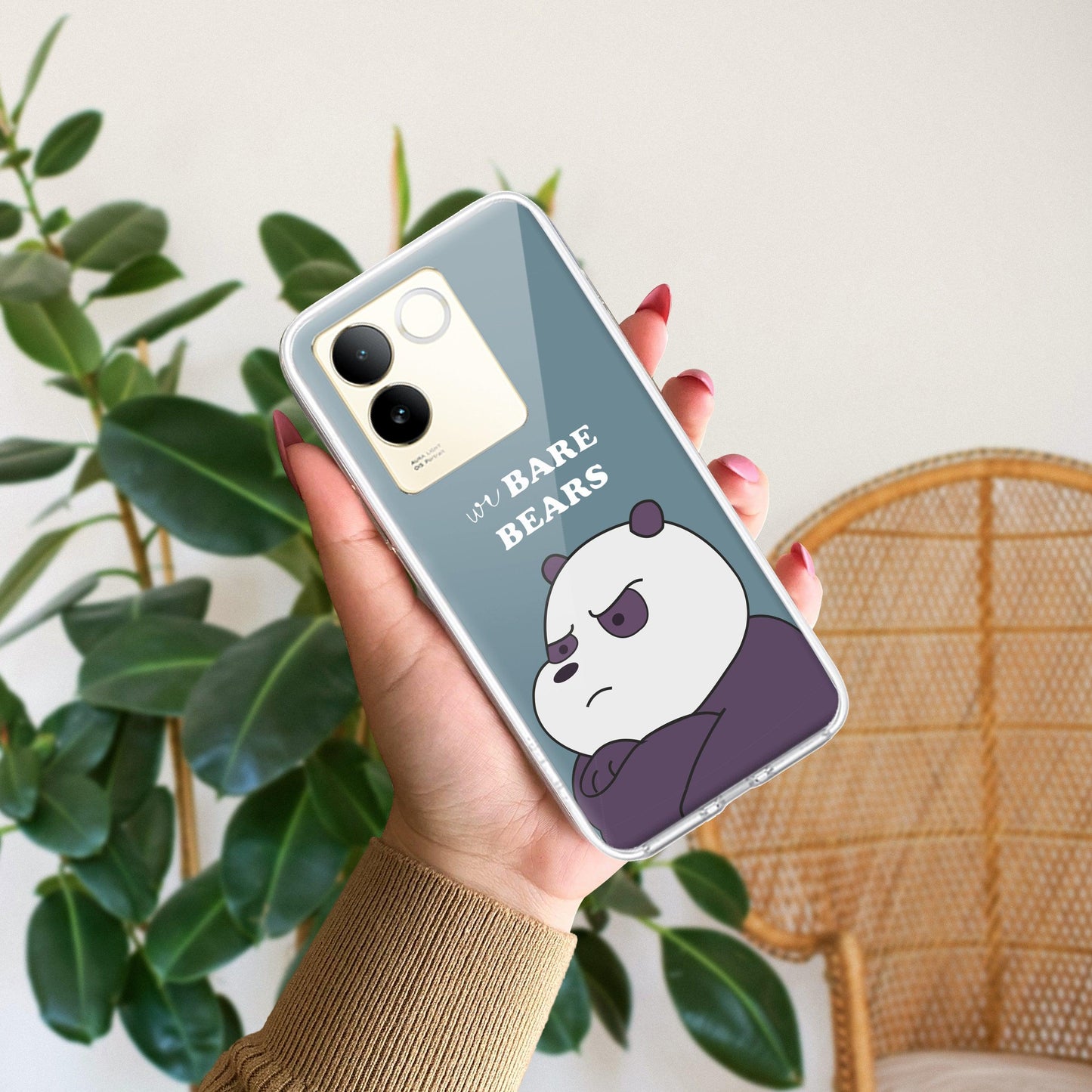 We Bare Bears Transparent Silicon Case Blue For Vivo