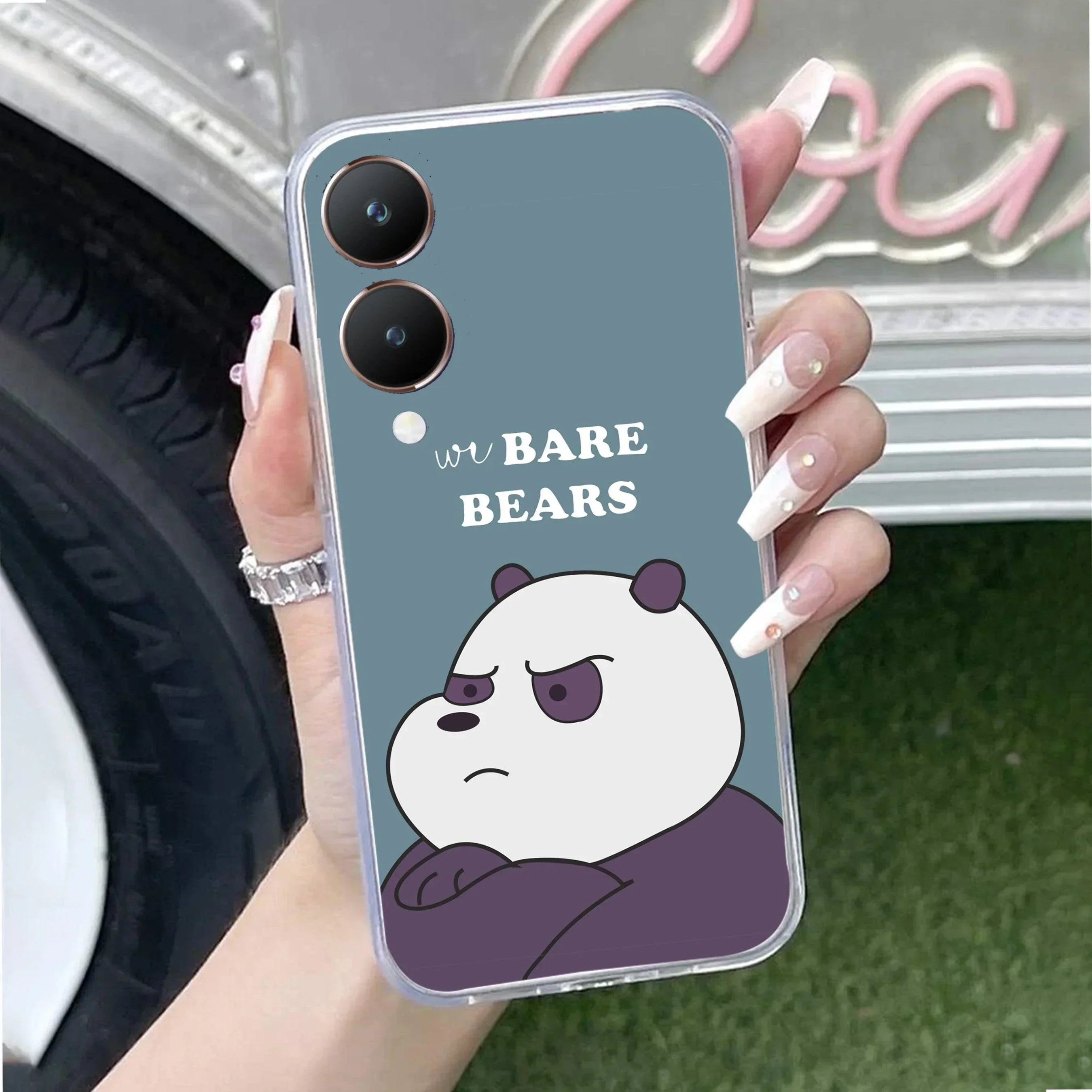 We Bare Bears Transparent Silicon Case Blue For Vivo T3 Pro 5G