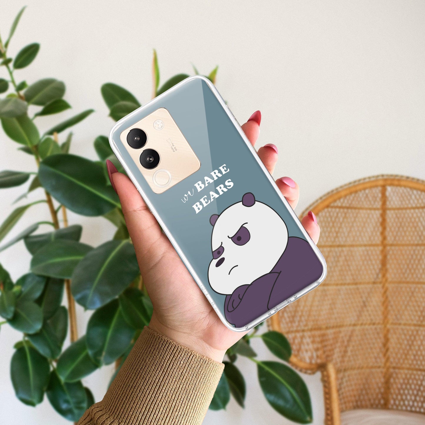 We Bare Bears Transparent Silicon Case Blue For Vivo
