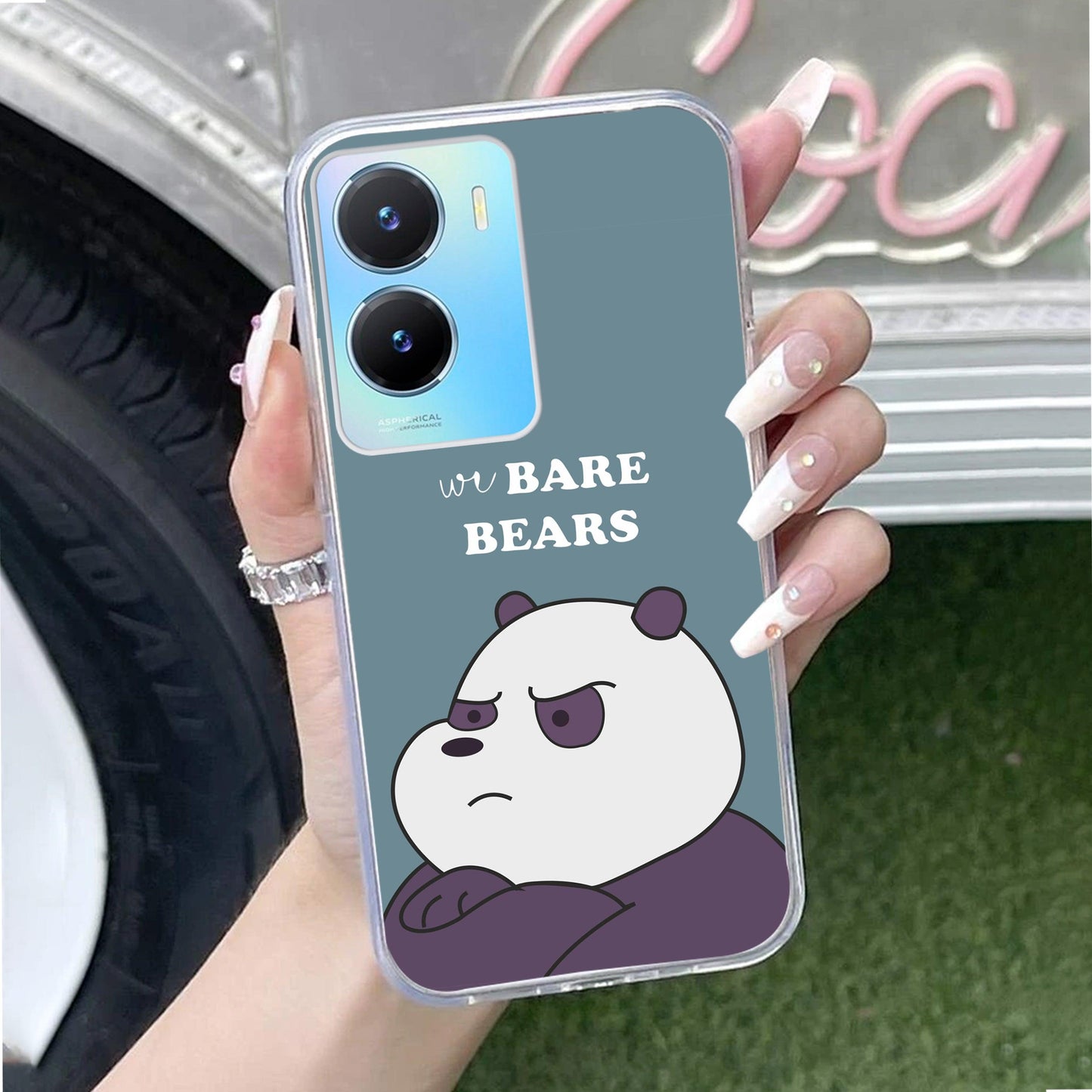 We Bare Bears Transparent Silicon Case Blue For Vivo