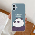 We Bare Bears Transparent Silicon Case Blue For iPhone 16 Plus