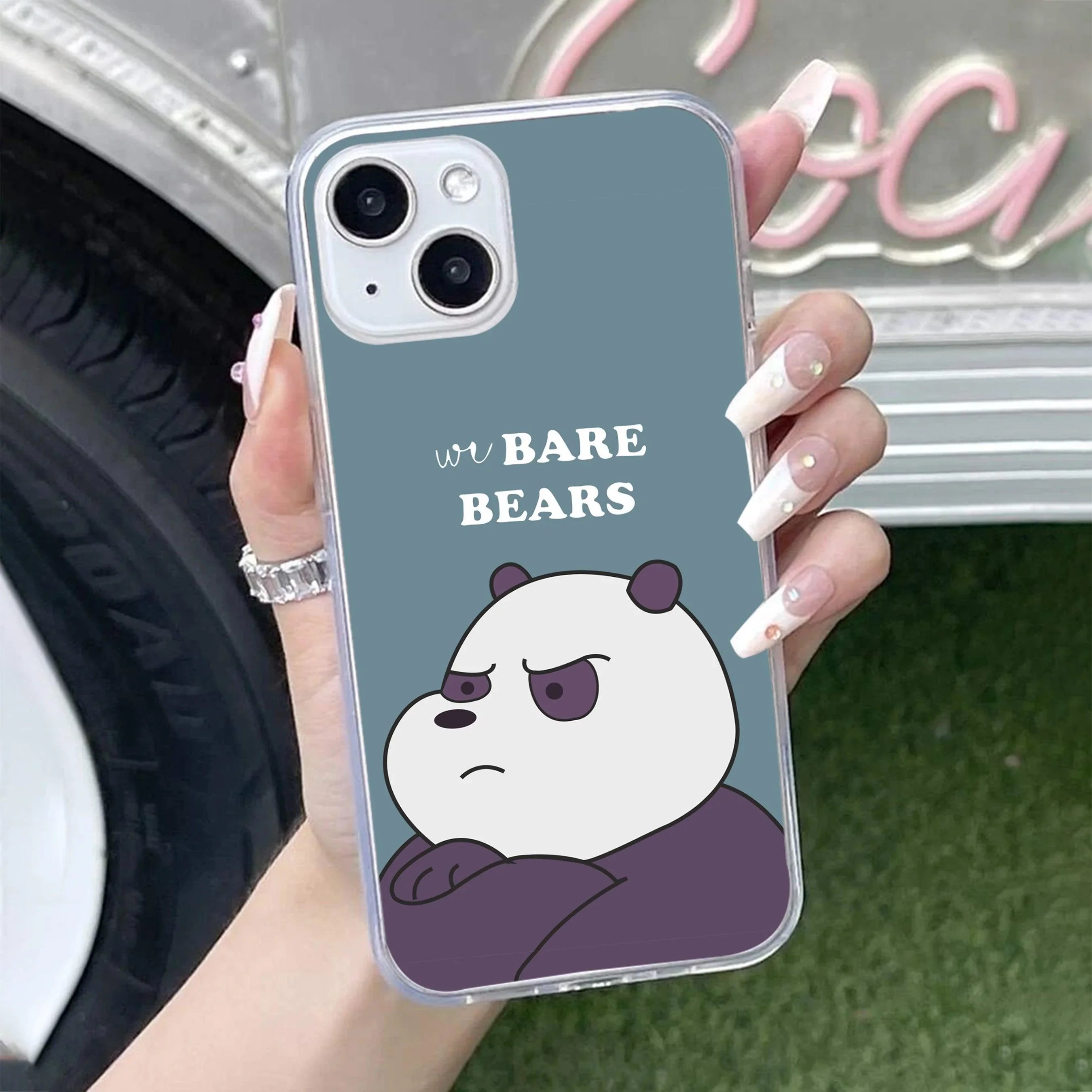 We Bare Bears Transparent Silicon Case Blue For iPhone