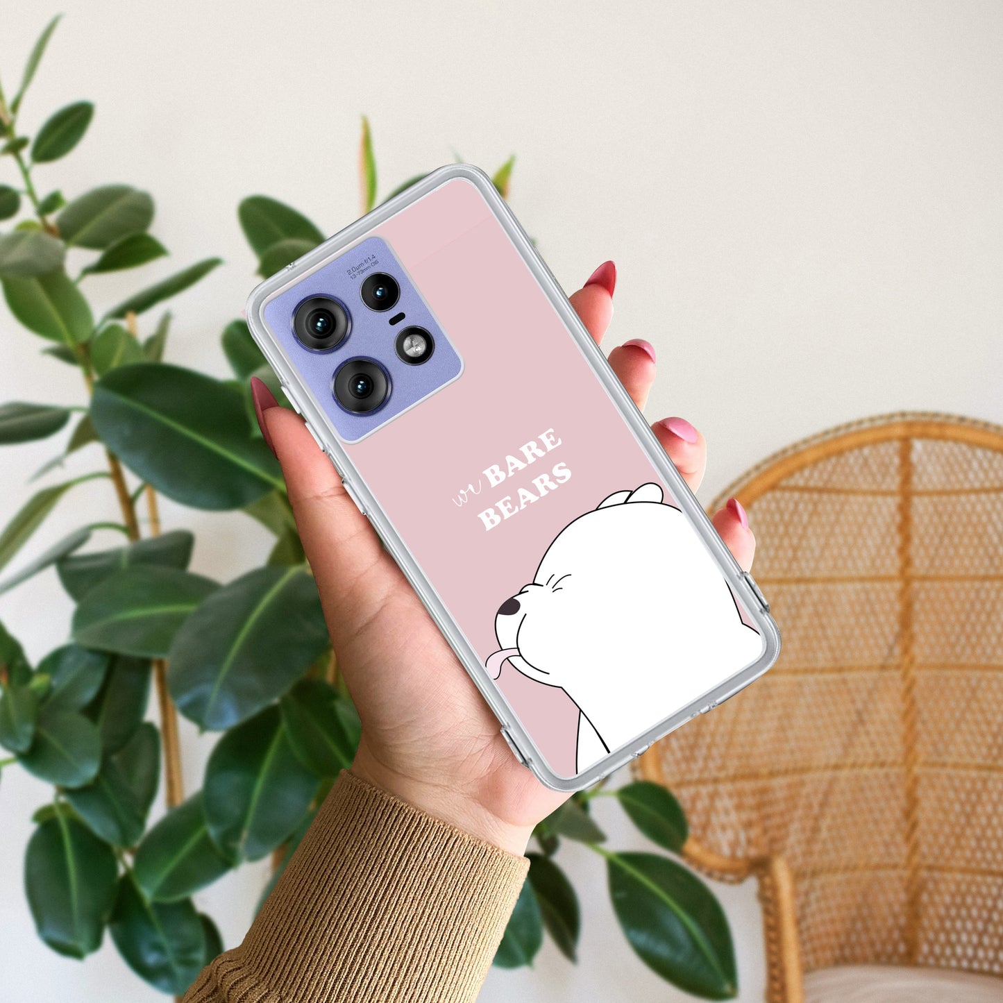 We Bare Bears Transparent Silicon Case Pink For Motorola ShopOnCliQ