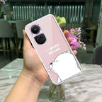 We Bare Bears Transparent Silicon Case Pink For Oppo Reno 7 Pro 5G