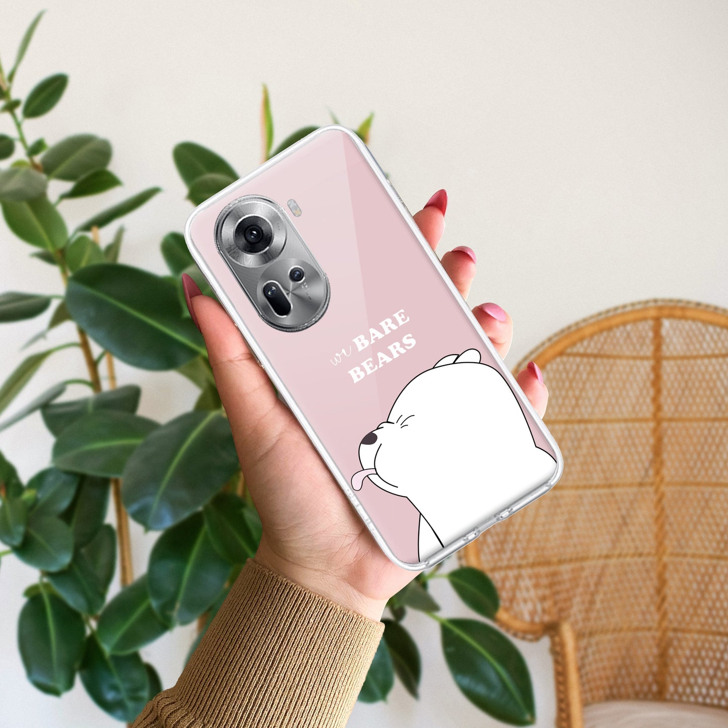 We Bare Bears Transparent Silicon Case Pink For Oppo ShopOnCliQ