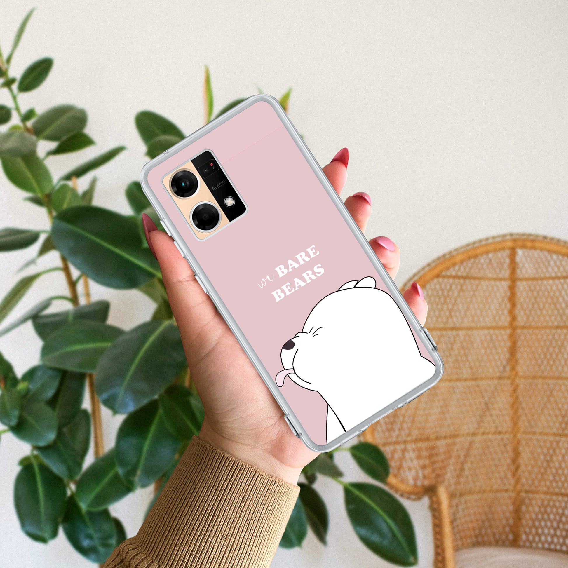 We Bare Bears Transparent Silicon Case Pink For Oppo ShopOnCliQ