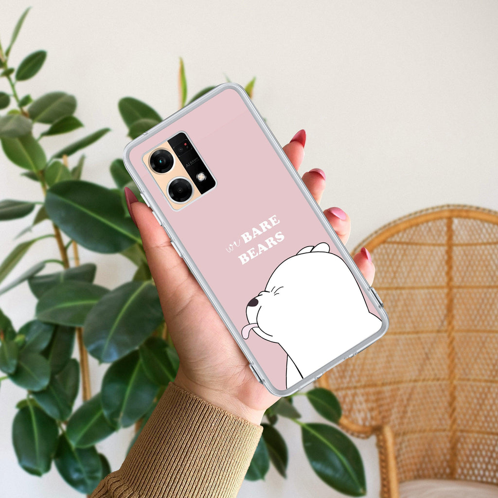 We Bare Bears Anti Yellow Case Pink For Oppo Reno 7 5G