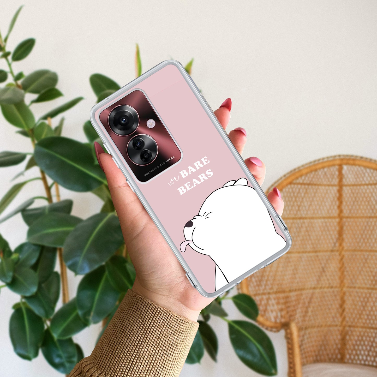 We Bare Bears Transparent Silicon Case Pink For Oppo ShopOnCliQ