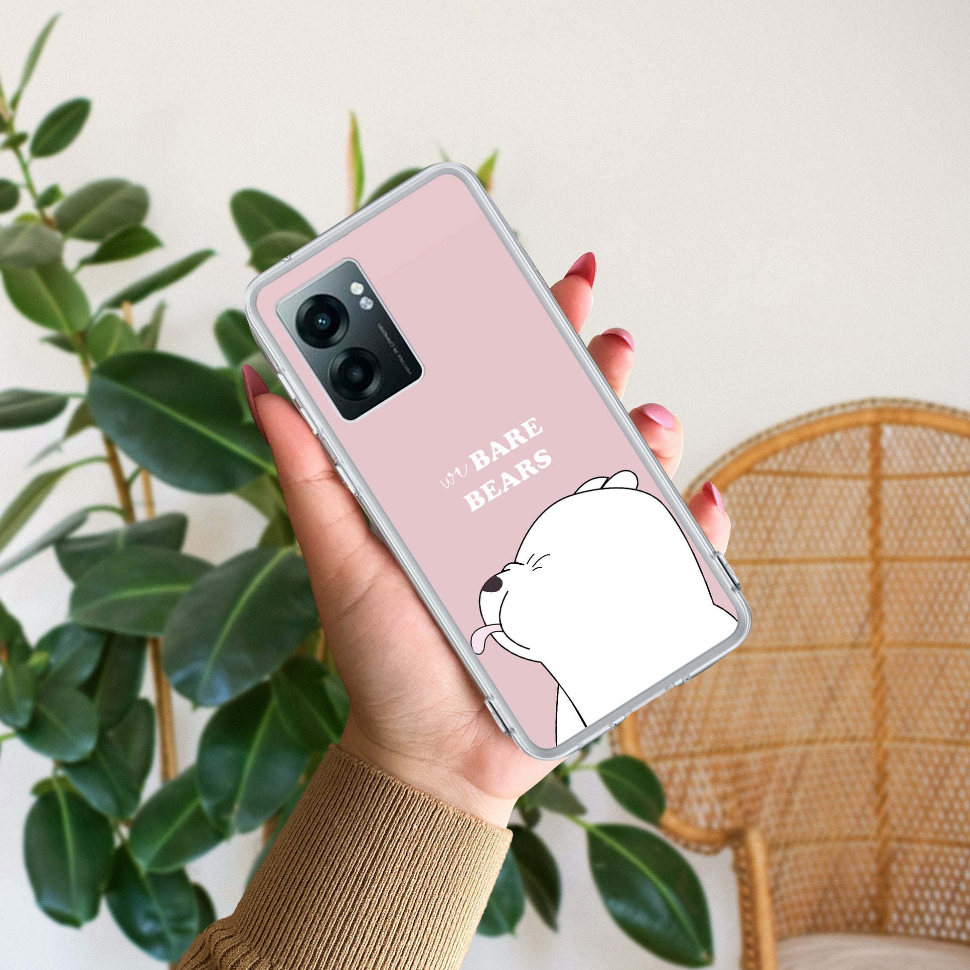 We Bare Bears Transparent Silicon Case Pink For Realme/Narzo ShopOnCliQ