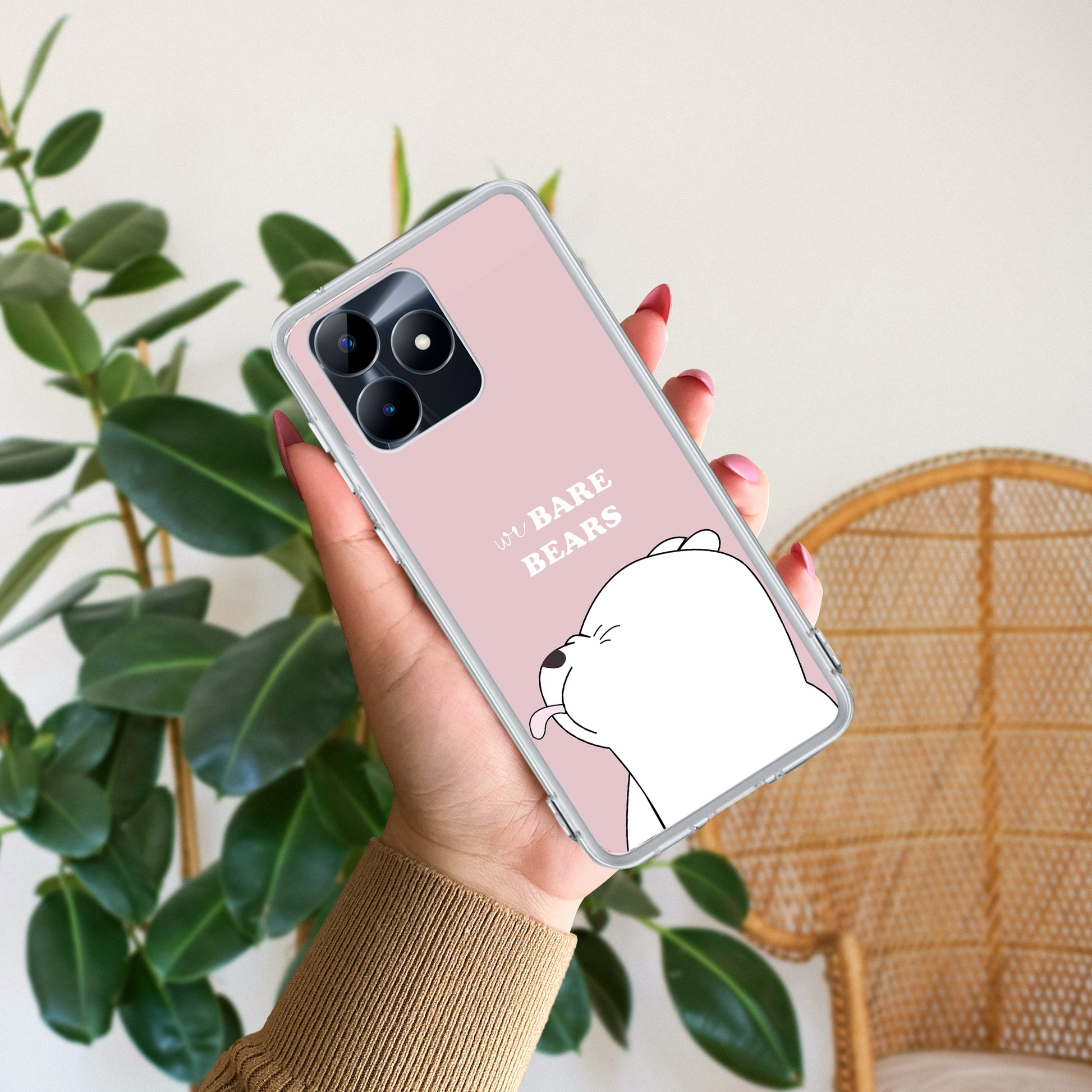 We Bare Bears Transparent Silicon Case Pink For Realme/Narzo ShopOnCliQ