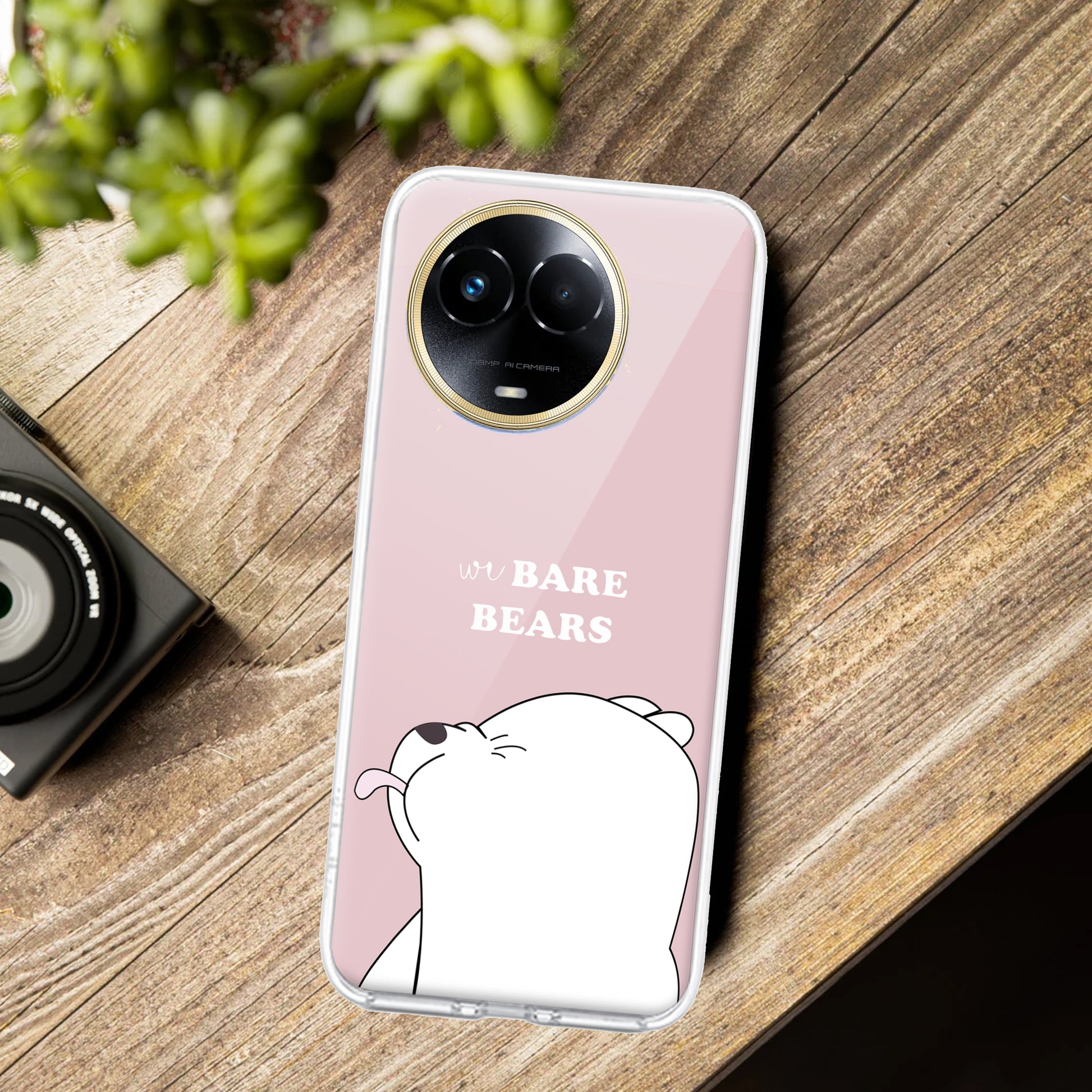 We Bare Bears Transparent Silicon Case Pink For Realme/Narzo ShopOnCliQ