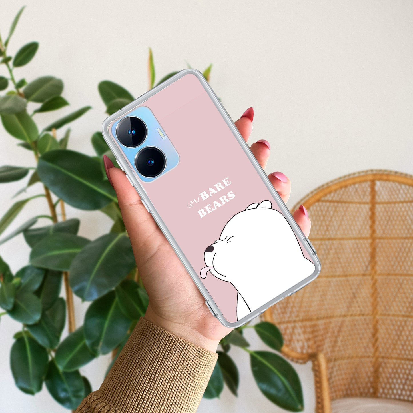 We Bare Bears Transparent Silicon Case Pink For Realme/Narzo ShopOnCliQ