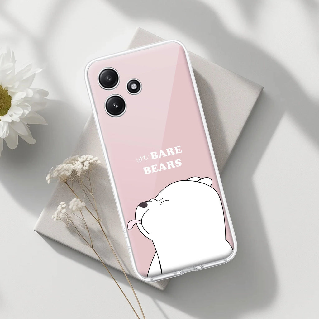 We Bare Bears Transparent Silicon Case Pink For Redmi Note 13 Pro 5G