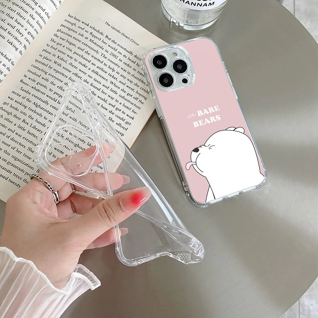 We Bare Bears Transparent Silicon Case Pink For Samsung Galaxy M52 5G