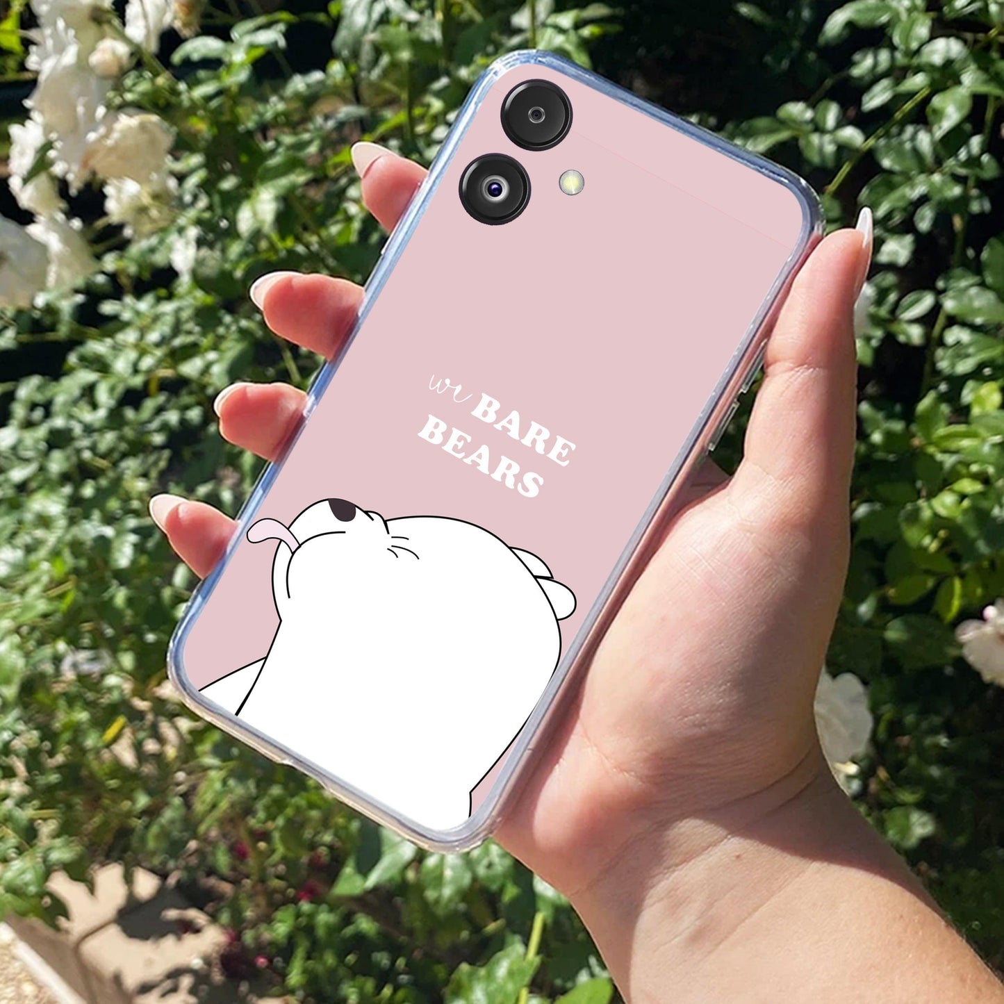 We Bare Bears Transparent Silicon Case Pink For Samsung