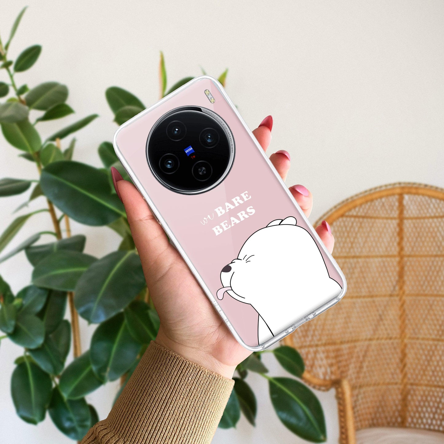 We Bare Bears Transparent Silicon Case Pink For Vivo