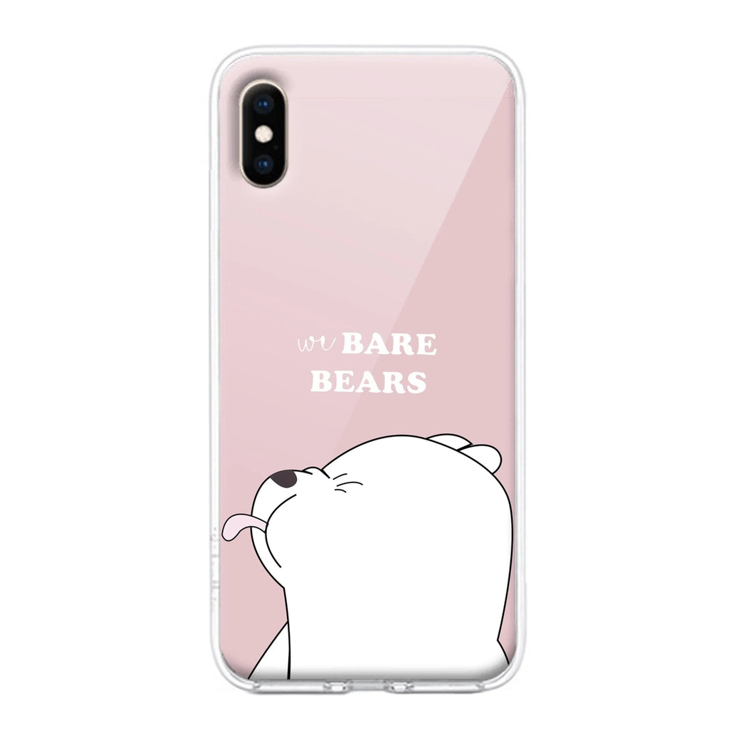 We Bare Bears Transparent Silicon Case Pink For iPhone