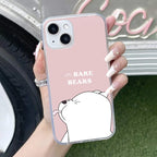 We Bare Bears Transparent Silicon Case Pink For iPhone 14 Pro Max