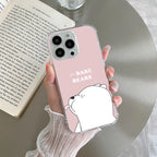 We Bare Bears Transparent Silicon Case Pink For iPhone 15 Plus