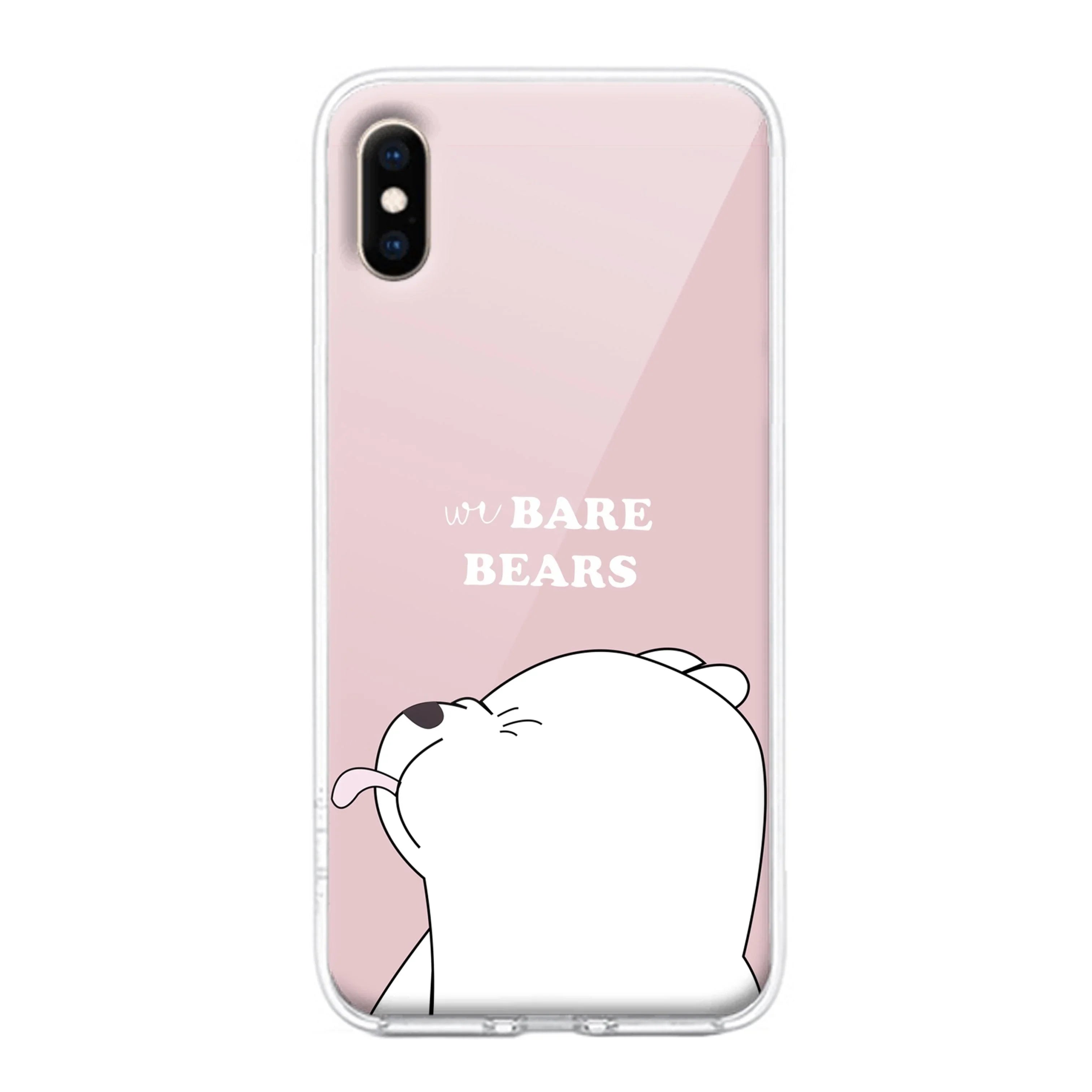 We Bare Bears Transparent Silicon Case Pink For iPhone