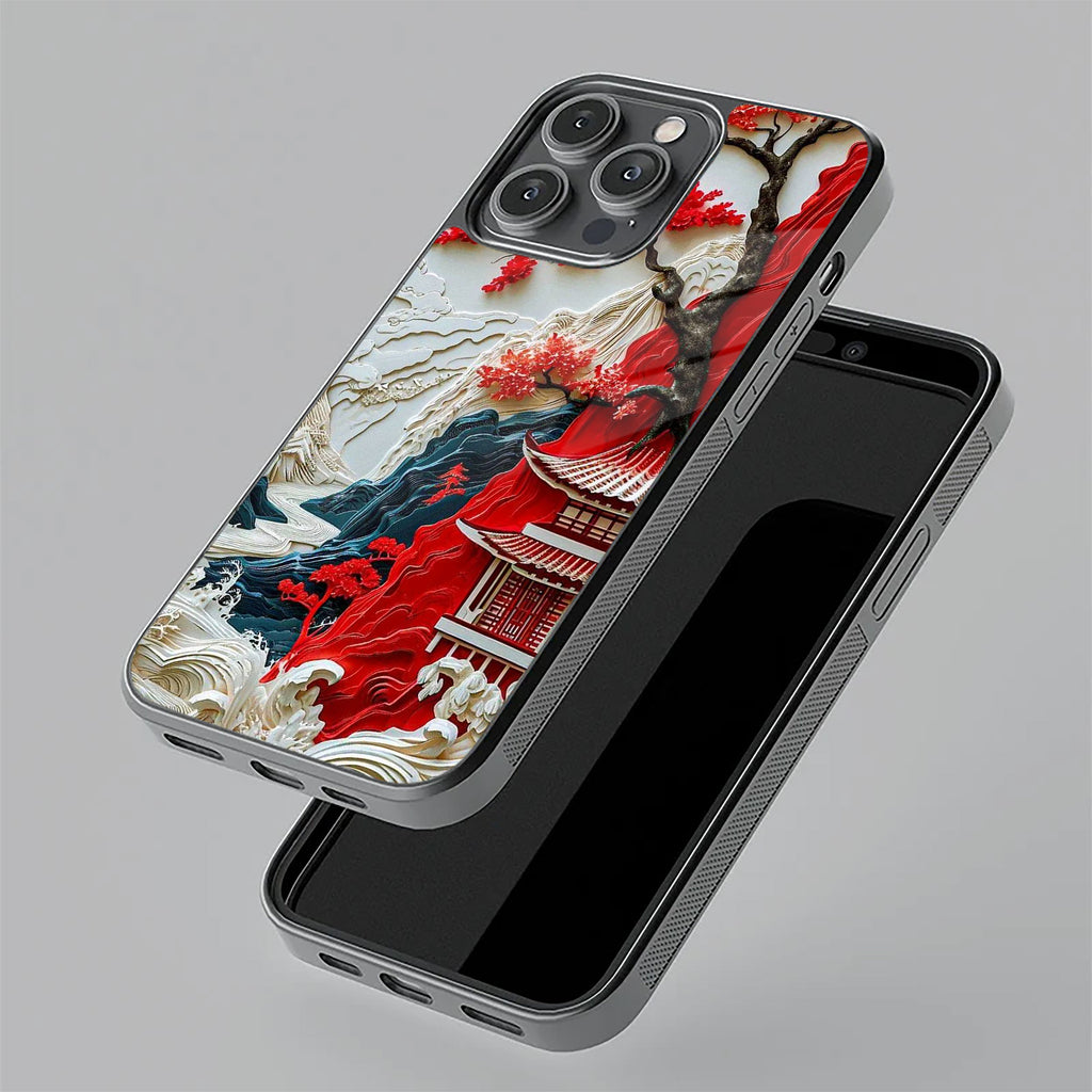 Whispers of Sakura Waves Glass Case Cover For iPhone 17