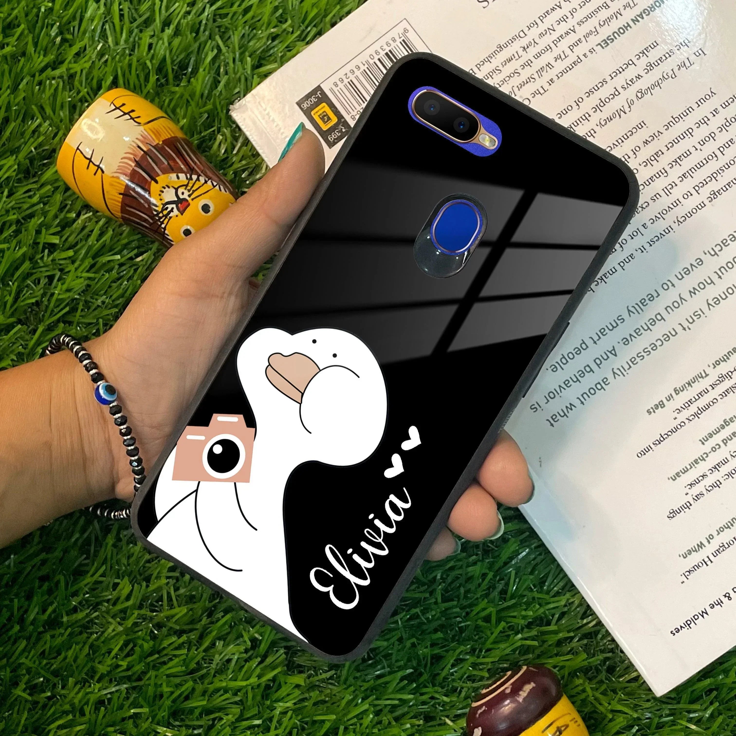 White Duck Glass Case Cover For Oppo - ShopOnCliQ
