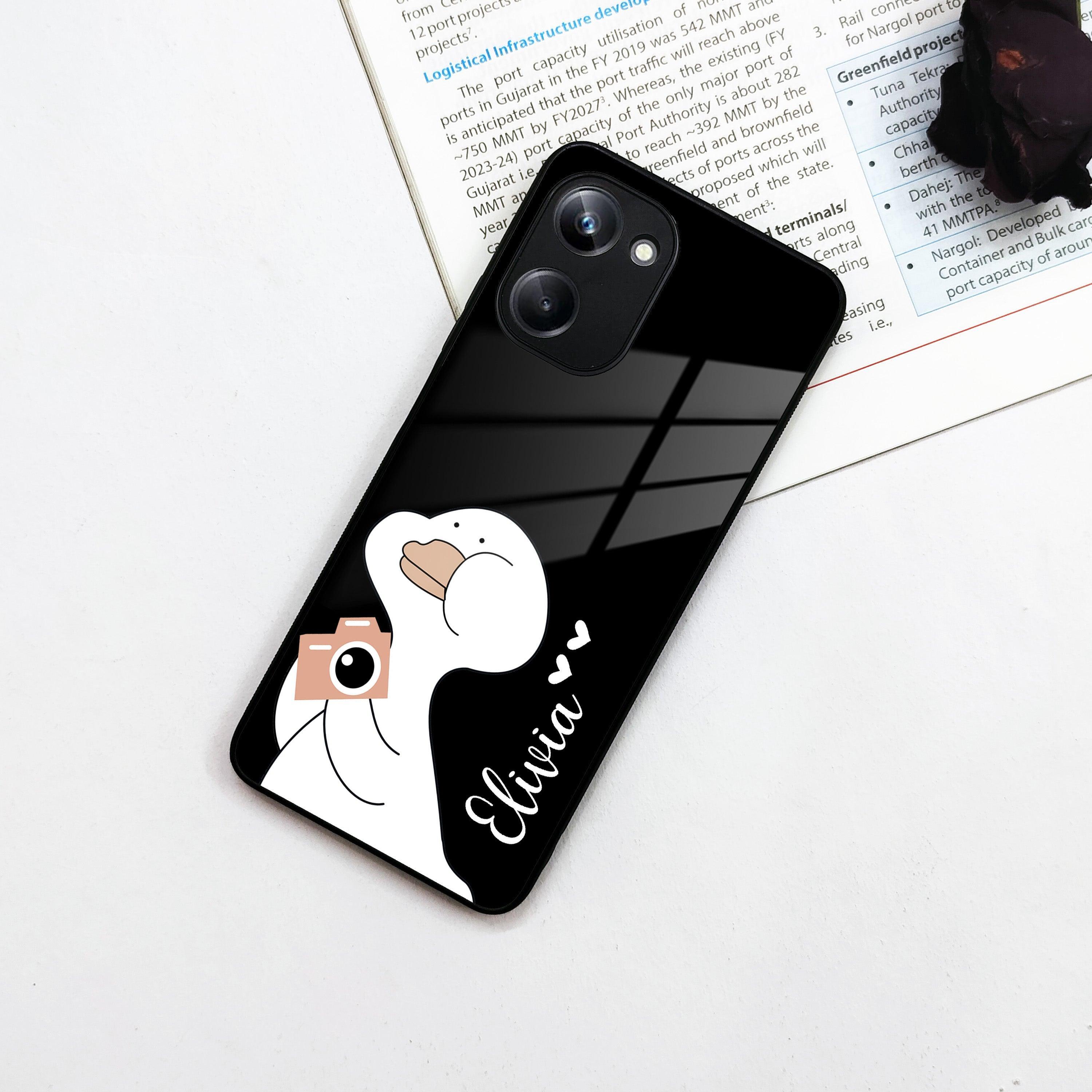 White Duck Glass Case Cover For Realme/Narzo - ShopOnCliQ