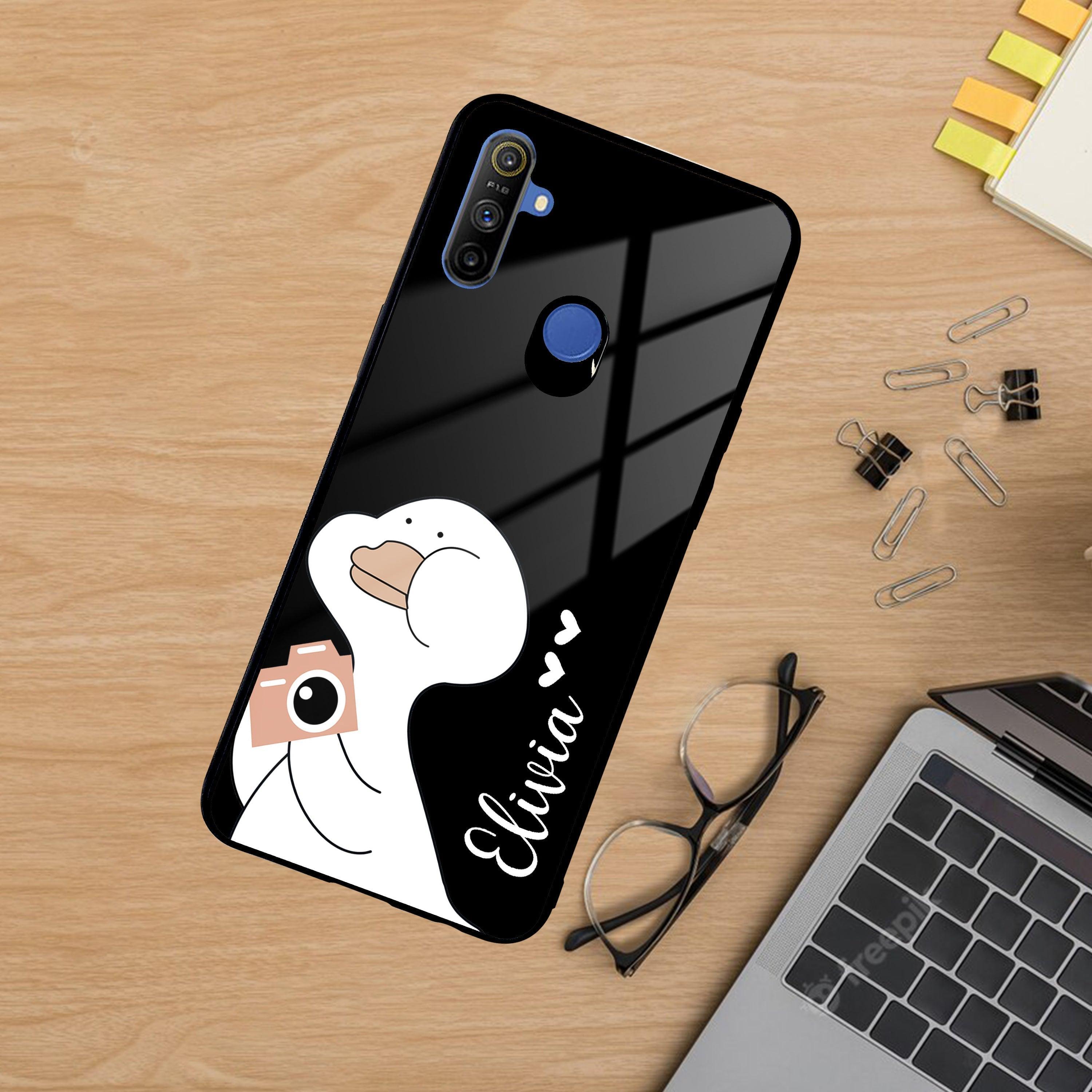 White Duck Glass Case Cover For Realme/Narzo - ShopOnCliQ