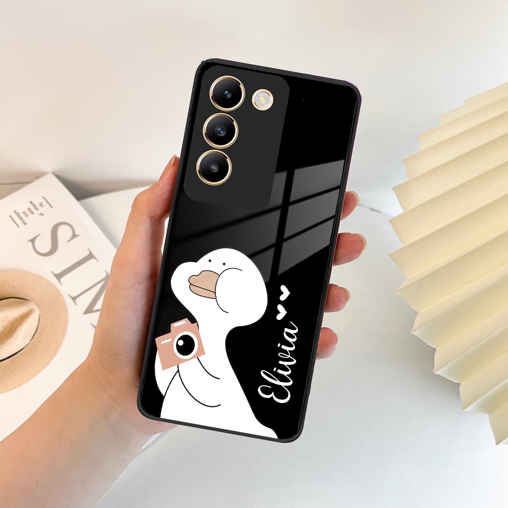 White Duck Glass Case Cover For Vivo ShopOnCliQ