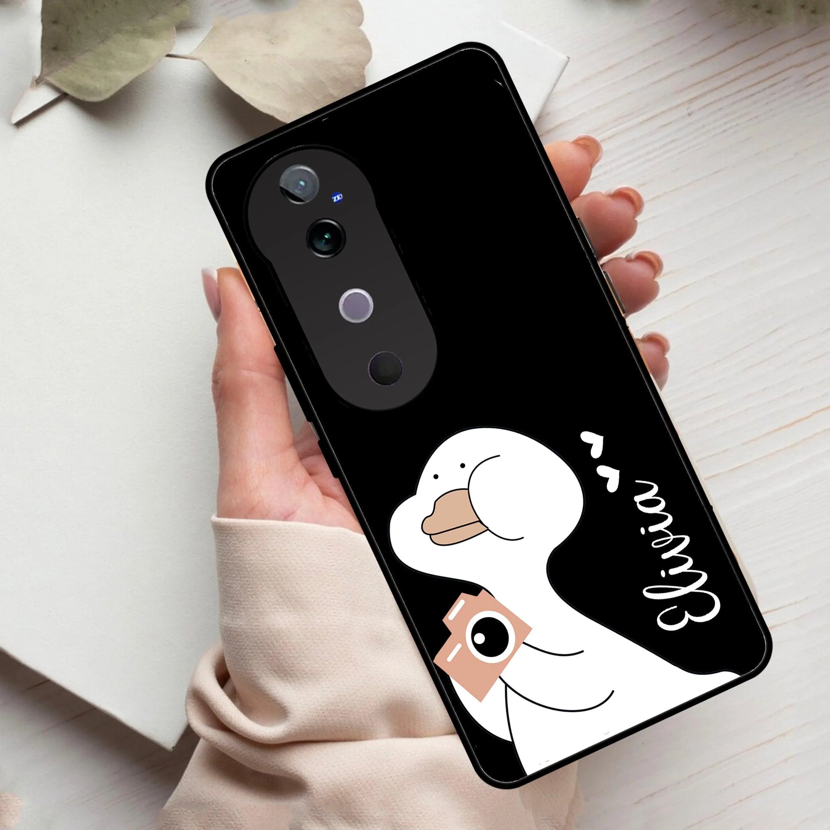 White Duck Glass Case Cover For Vivo - ShopOnCliQ